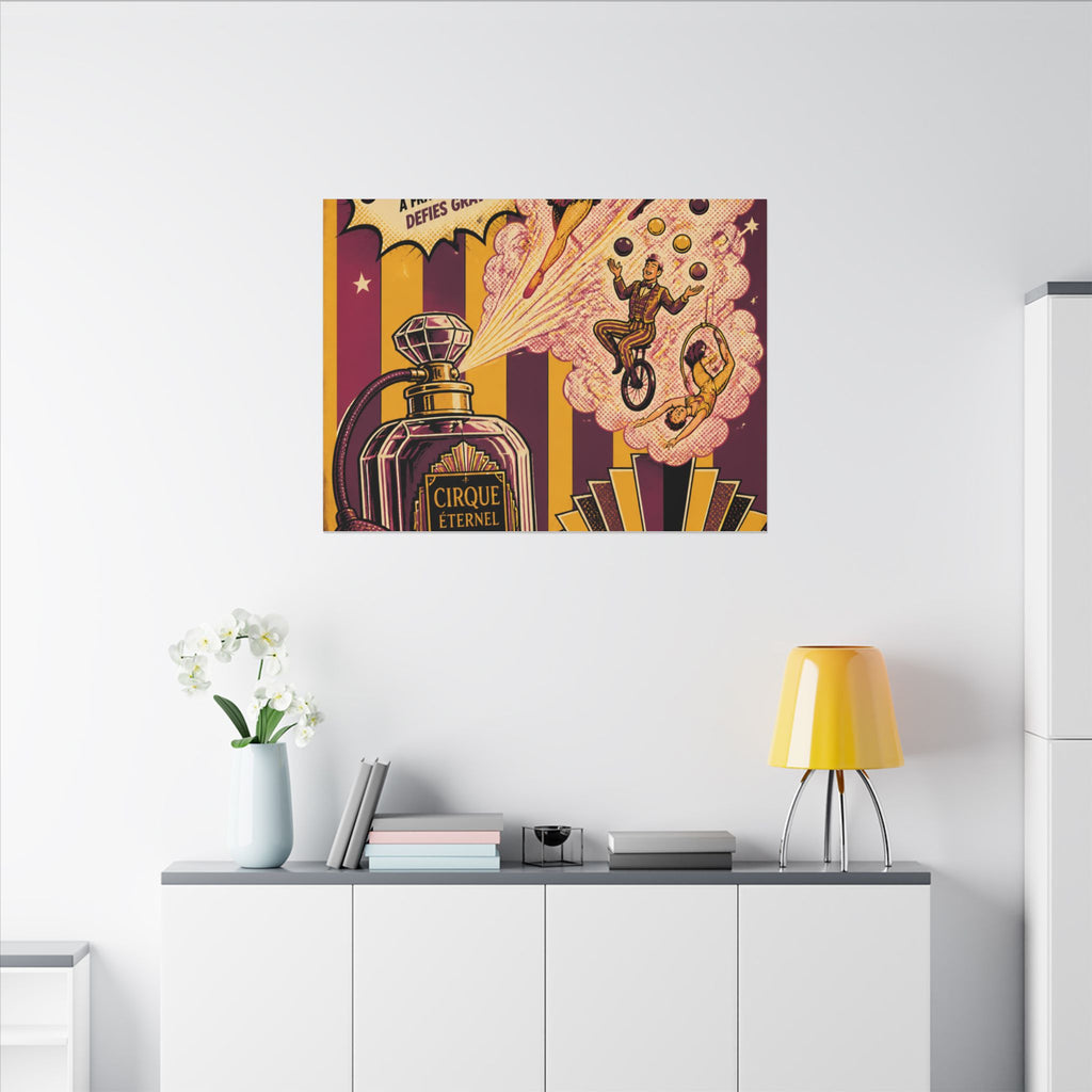 Perfume Bottle Fountain Wall Art Canvas 24×36 Pop Art Restaurant Decor Maximalist Print