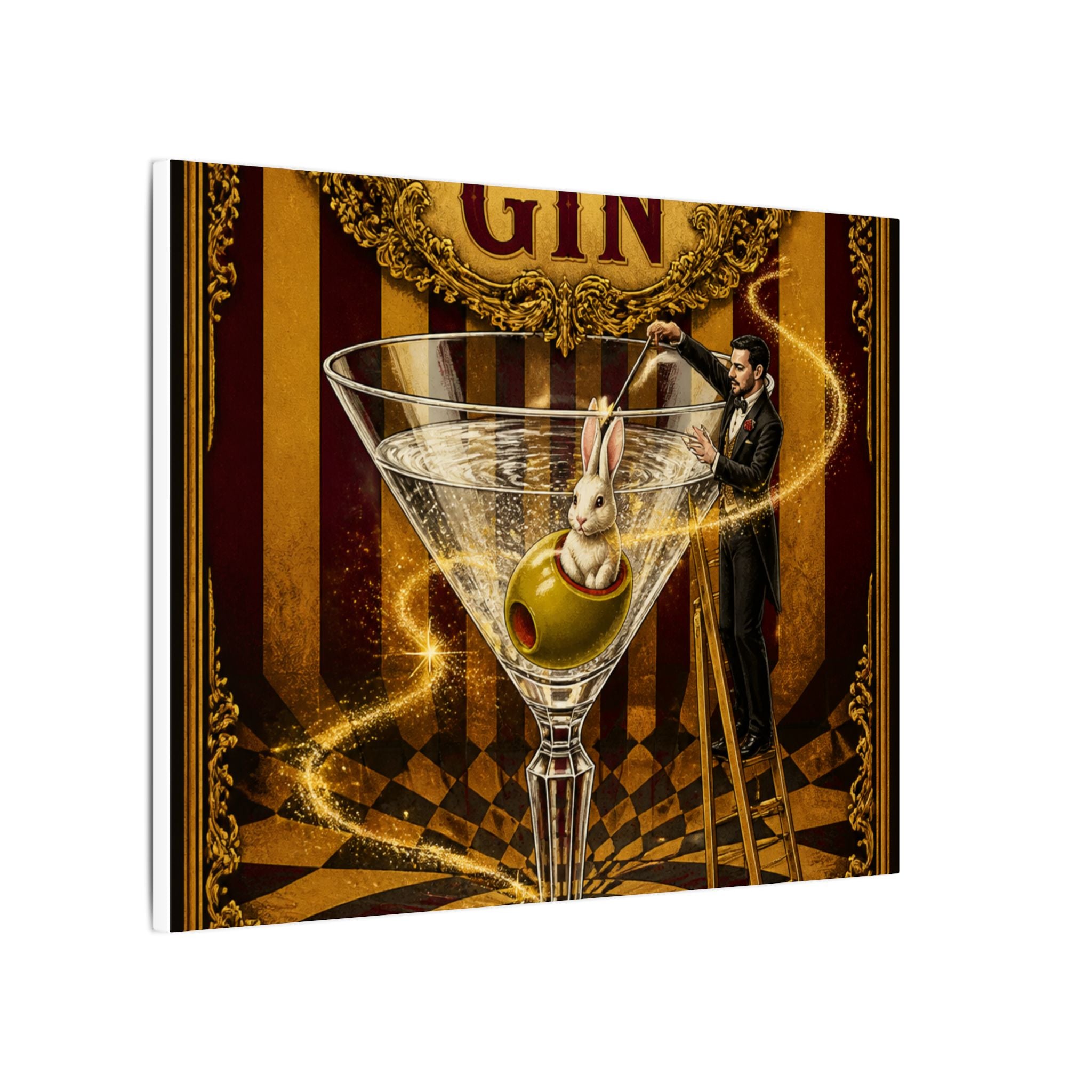 Martini Magician Wall Art Canvas 16×20 Baroque Home Office Decor Maximalist Print