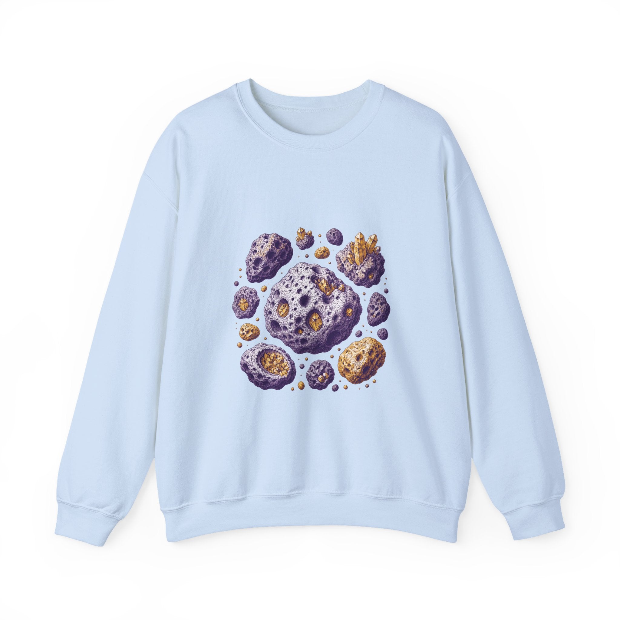 Matching Couple Sweatshirt - Comet & Asteroid Matching Couple Crewneck Sweatshirt Vintage Art His Hers Wedding Gift - Design B