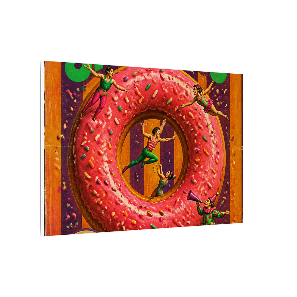 Donut Circus Ring Wall Art Canvas 24×36 Psychedelic Dining Room Decor Maximalist Print