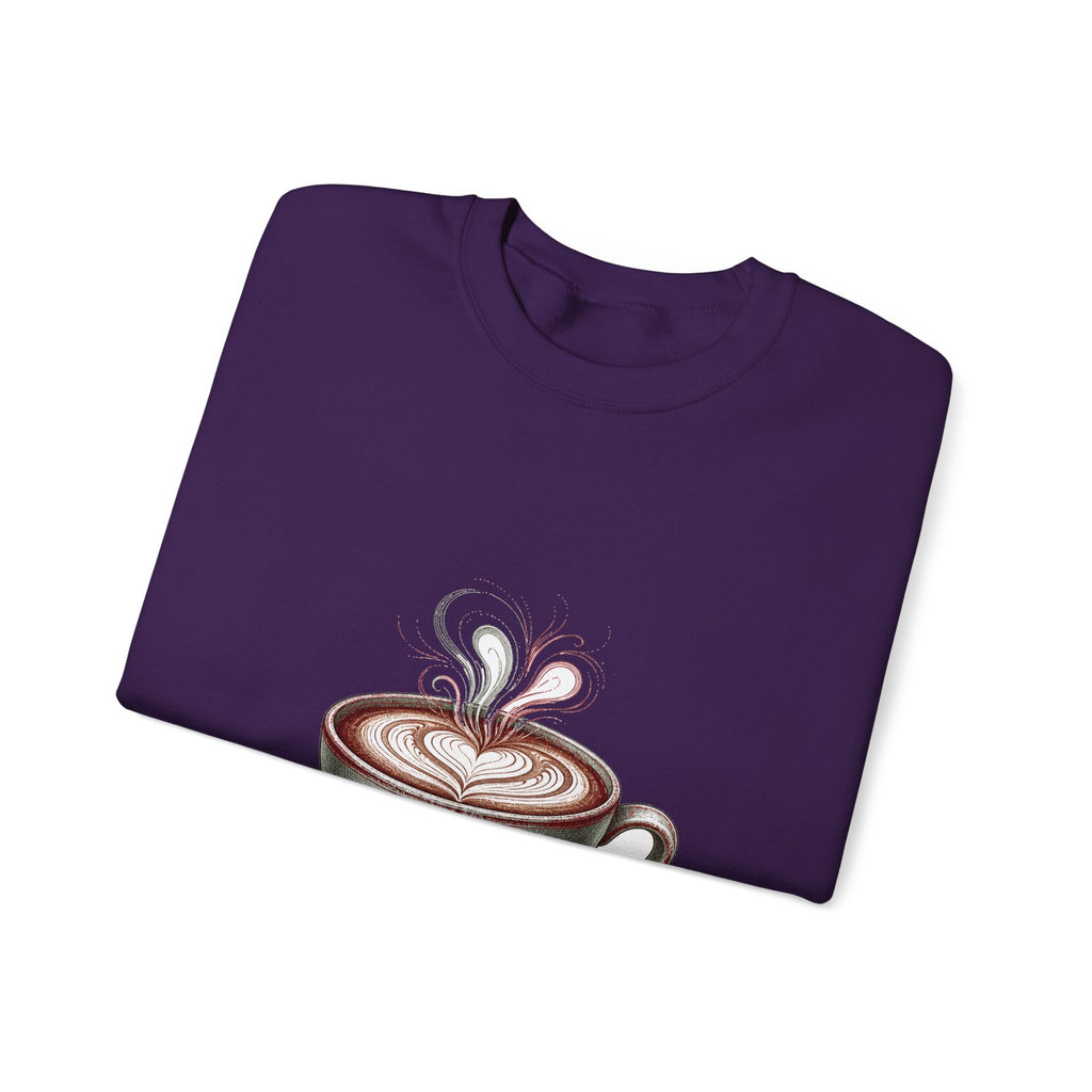 Matching Couple Sweatshirt - Coffee & Tea Matching Couple Premium Fleece Sweatshirt Hand-Drawn Art His Hers Anniversary Gift - Design A