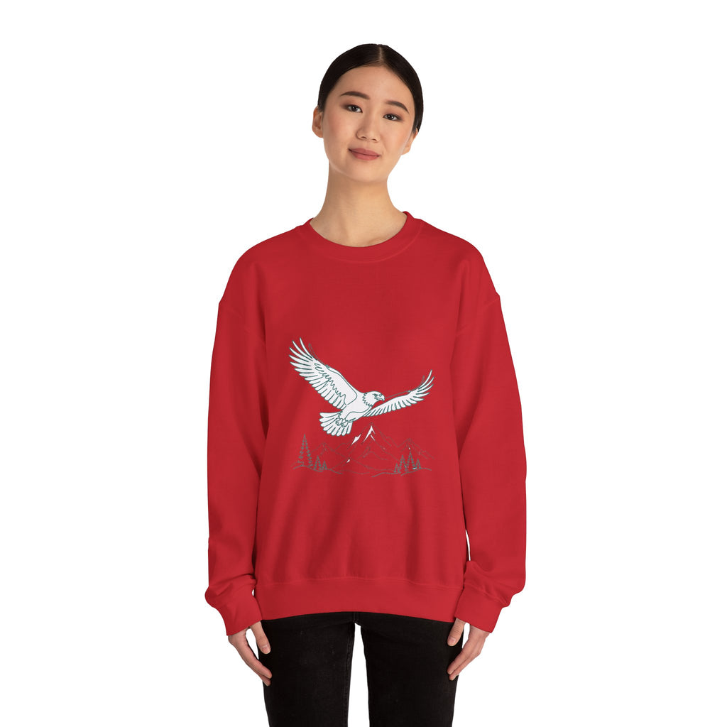 Matching Couple Sweatshirt - Eagle & Whale Matching Couple Crewneck Sweatshirt Minimalist Art His Hers Valentine Gift - Design A