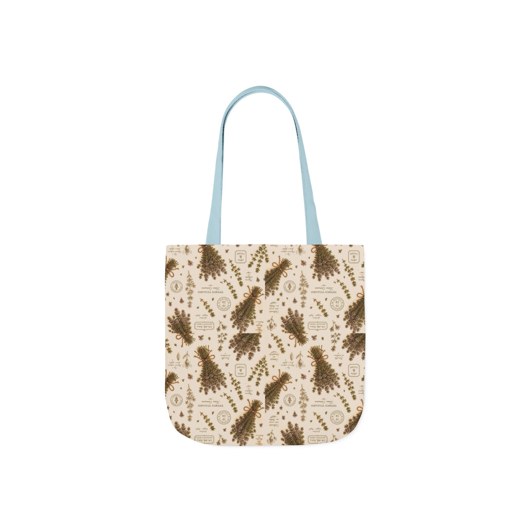 Thyme Bundles Canvas Tote Bag Mediterranean Kitchen Botanical Design Italian Cottagecore Gift