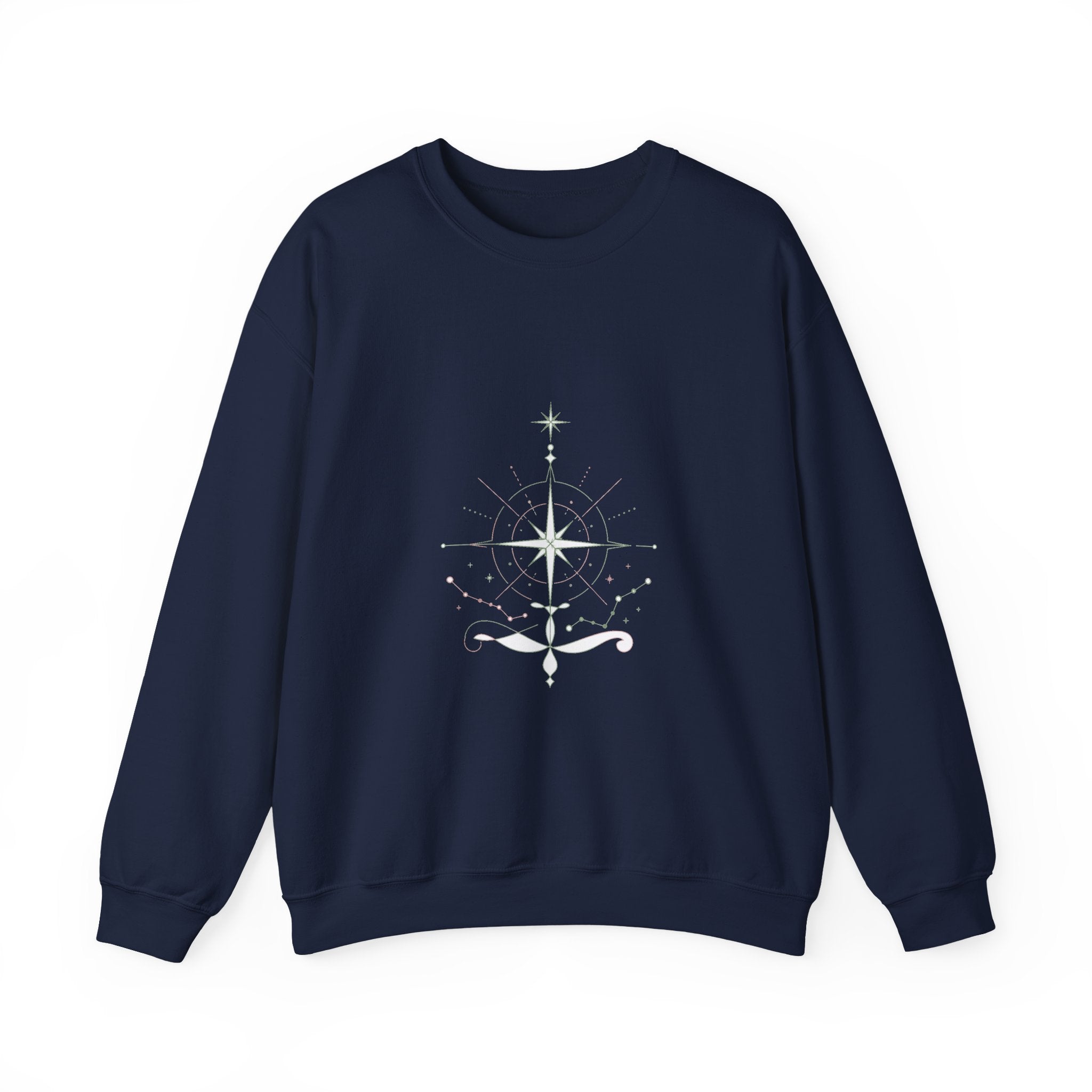 Matching Couple Sweatshirt - Shooting Star & North Star Matching Couple Premium Fleece Sweatshirt Minimalist Art His Hers Christmas Gift - Design B