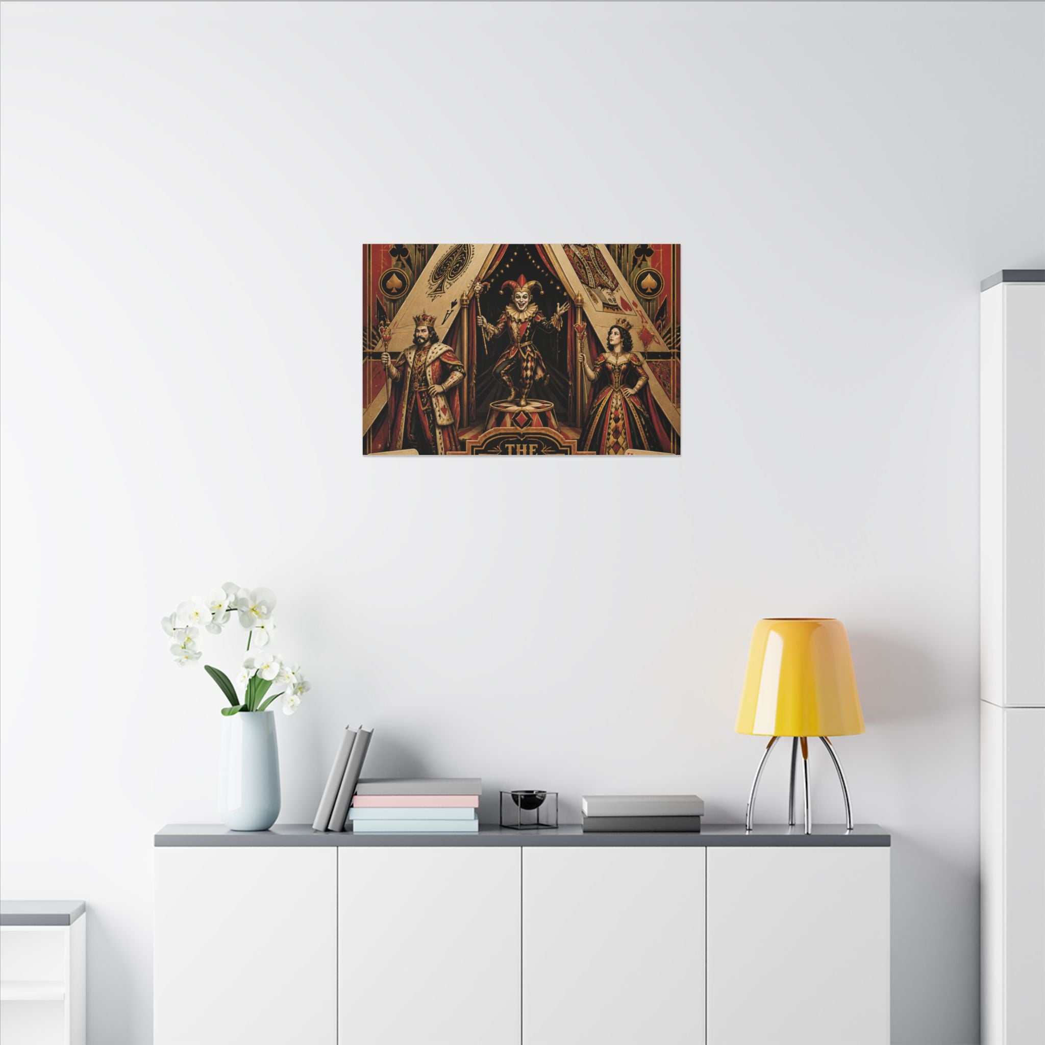 Playing Cards Tent Wall Art Canvas 16×20 Art Deco Entryway Decor Maximalist Print