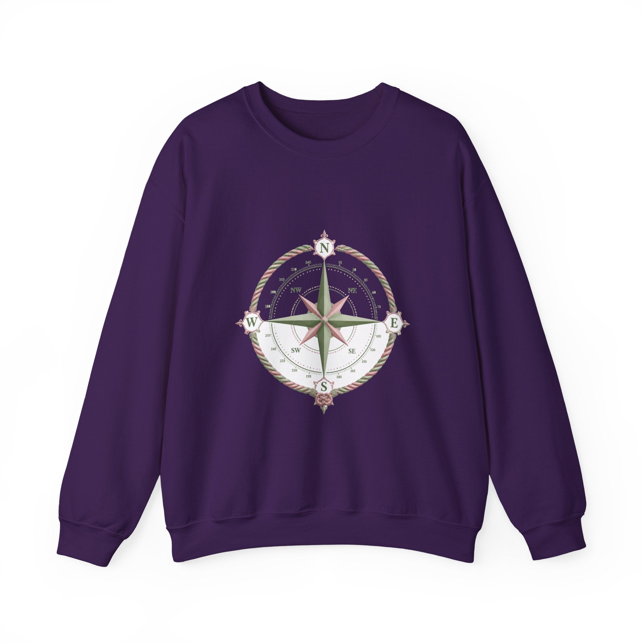 Matching Couple Sweatshirt - Compass North & South Matching Couple Premium Fleece Sweatshirt Geometric Art His Hers Love Gift - Design A