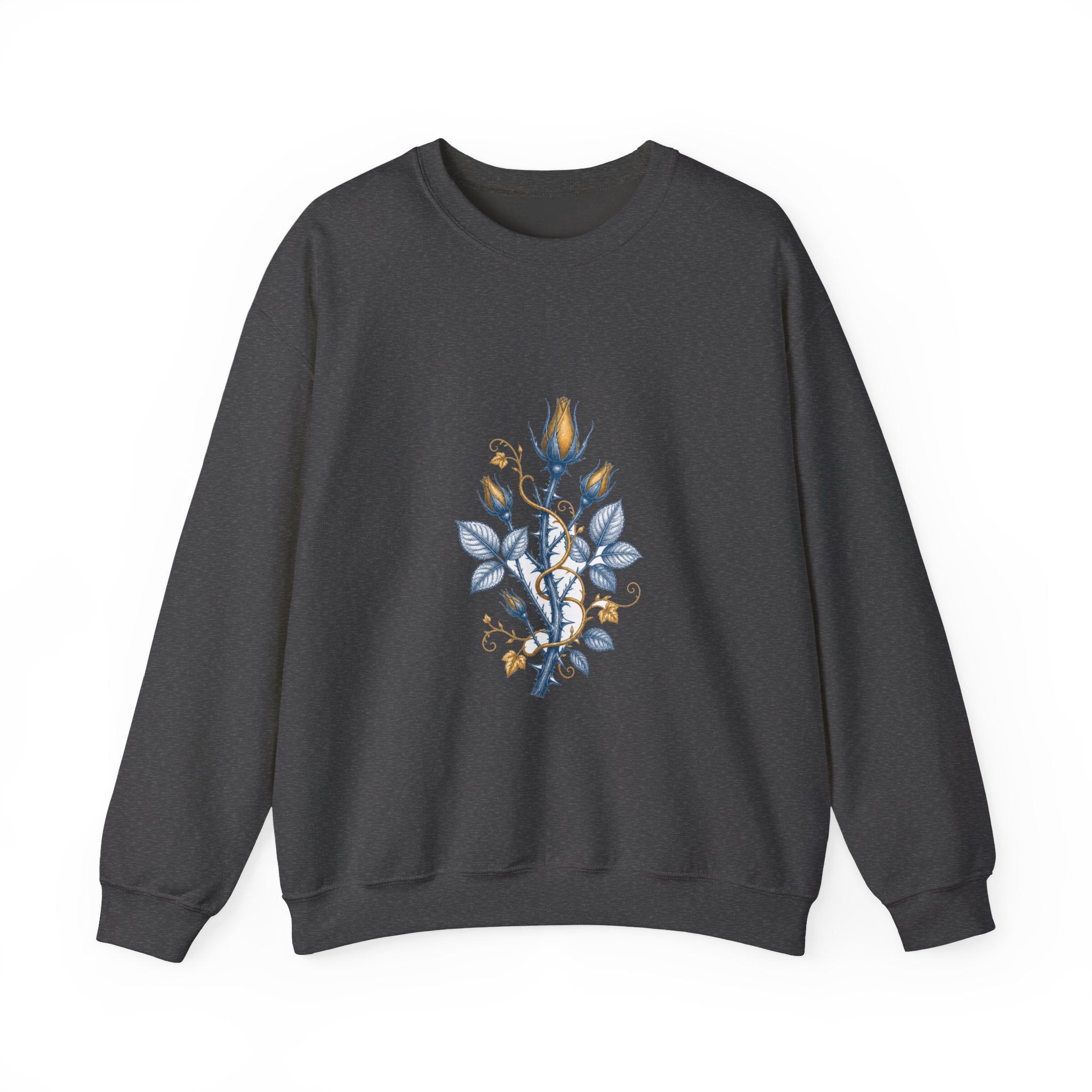 Matching Couple Sweatshirt - Rose & Thorn Matching Couple Premium Fleece Sweatshirt Vintage Art His Hers Honeymoon Gift - Design B