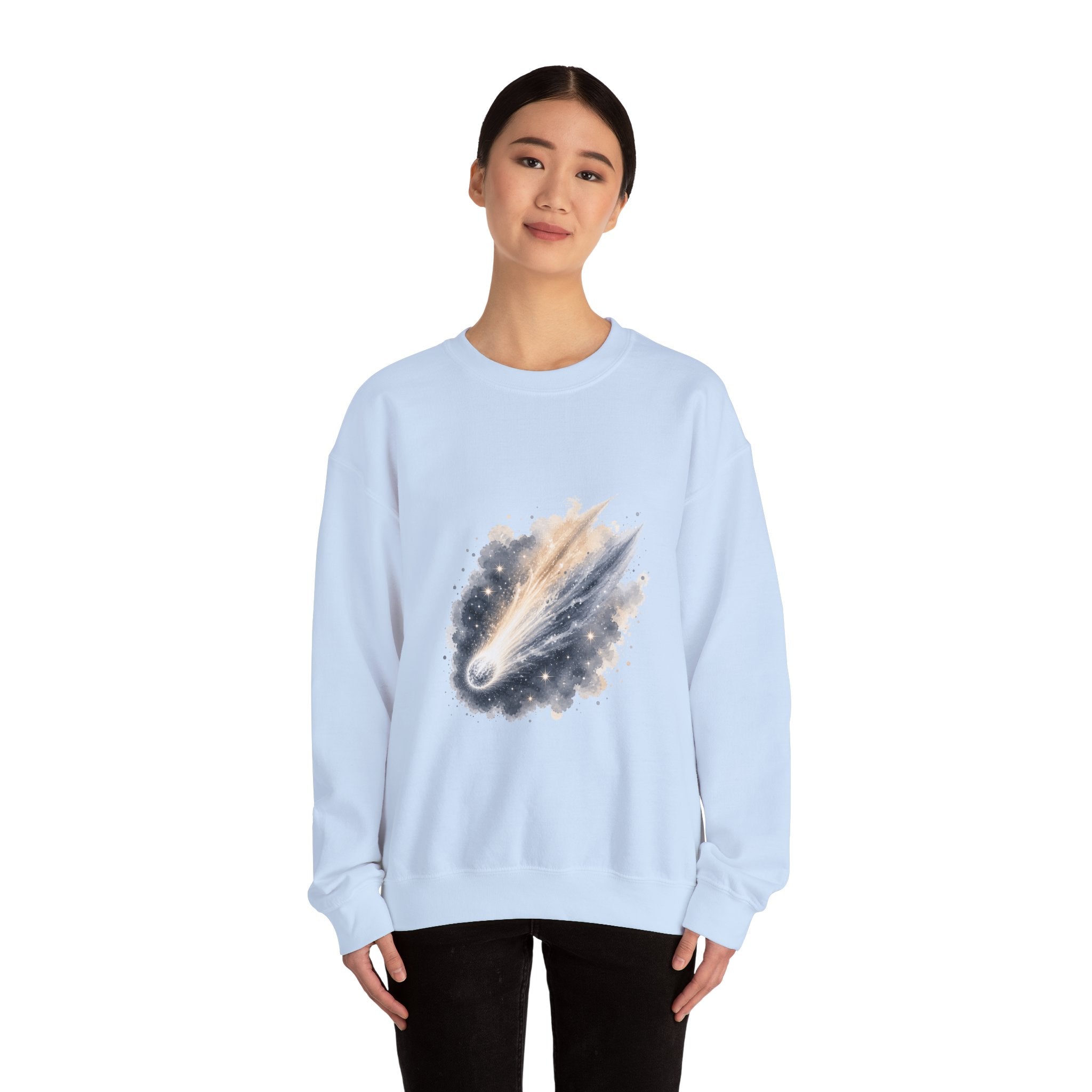 Matching Couple Sweatshirt - Comet & Asteroid Matching Couple Comfort Colors Crew Watercolor Art His Hers Birthday Gift - Design A