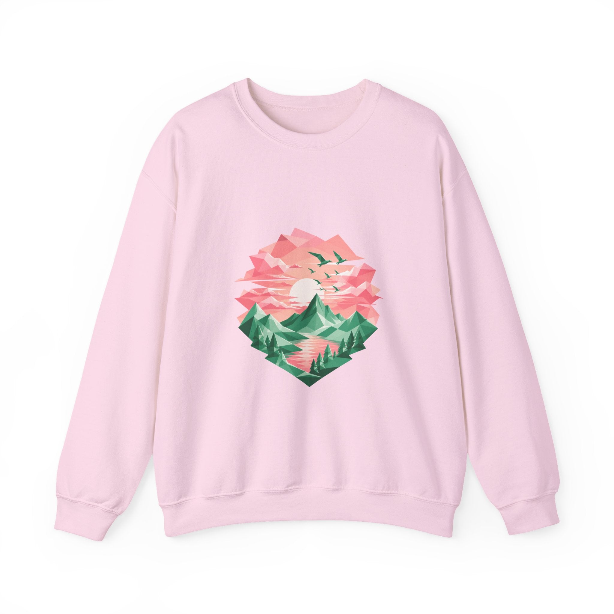 Matching Couple Sweatshirt - Sunrise & Sunset Matching Couple Crewneck Sweatshirt Geometric Art His Hers Couple Gift - Design B