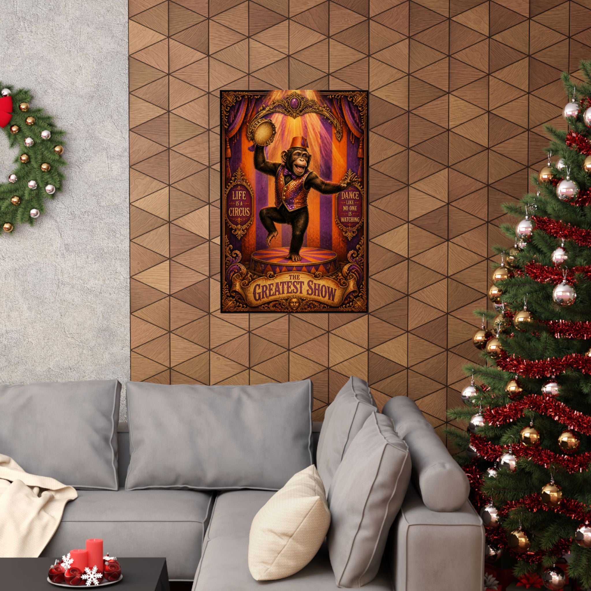 Dancing Monkey Wall Art Poster 24×36 Baroque Studio Decor Maximalist Print