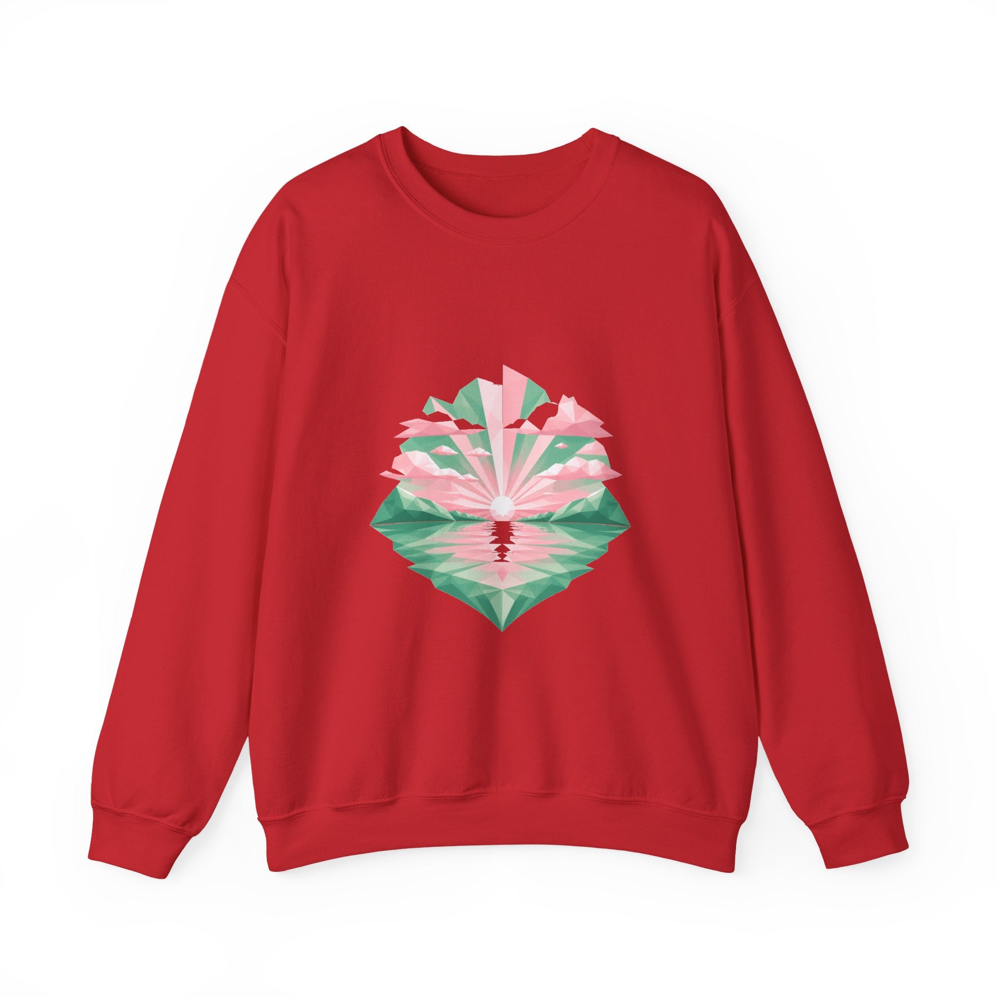 Matching Couple Sweatshirt - Sunrise & Sunset Matching Couple Crewneck Sweatshirt Geometric Art His Hers Couple Gift - Design A
