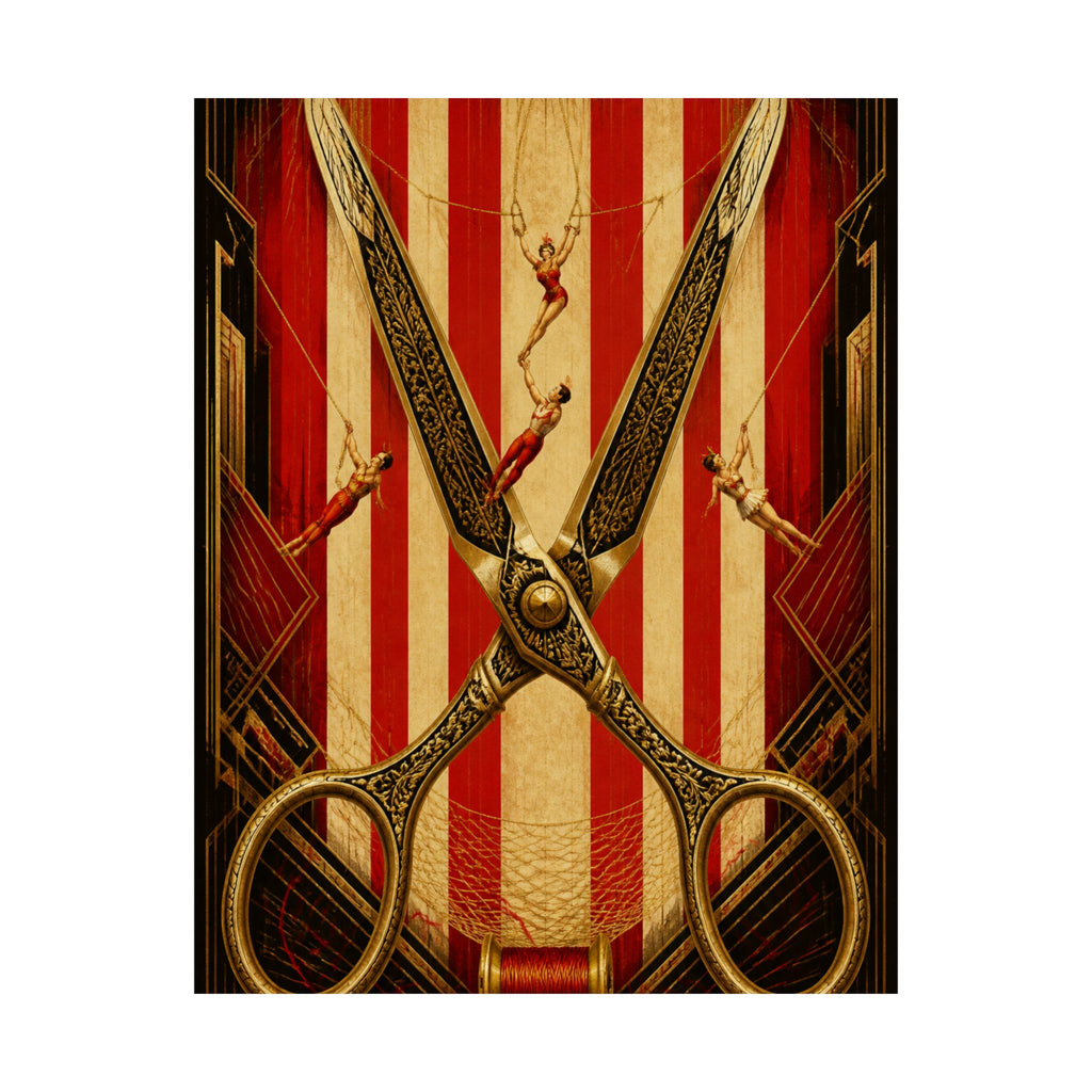 Giant Scissors Trapeze Wall Art Poster 18×24 Art Deco Entryway Decor Maximalist Print