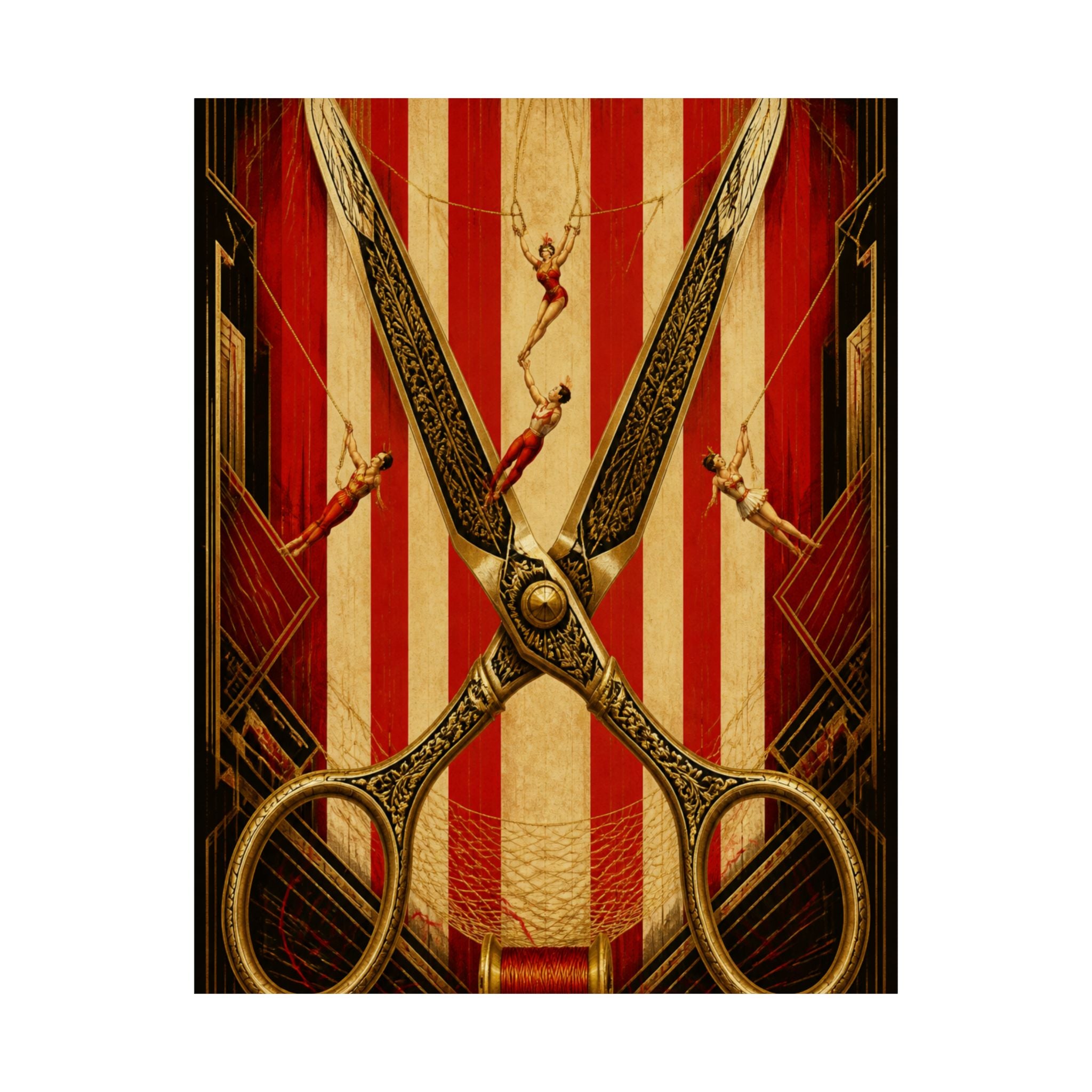 Giant Scissors Trapeze Wall Art Poster 18×24 Art Deco Entryway Decor Maximalist Print