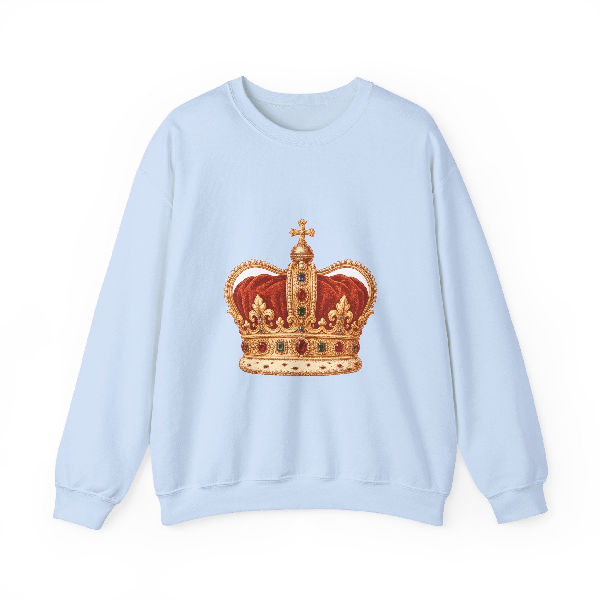 Matching Couple Sweatshirt - Crown & Shield Matching Couple Premium Fleece Sweatshirt Vintage Art His Hers Honeymoon Gift - Design A