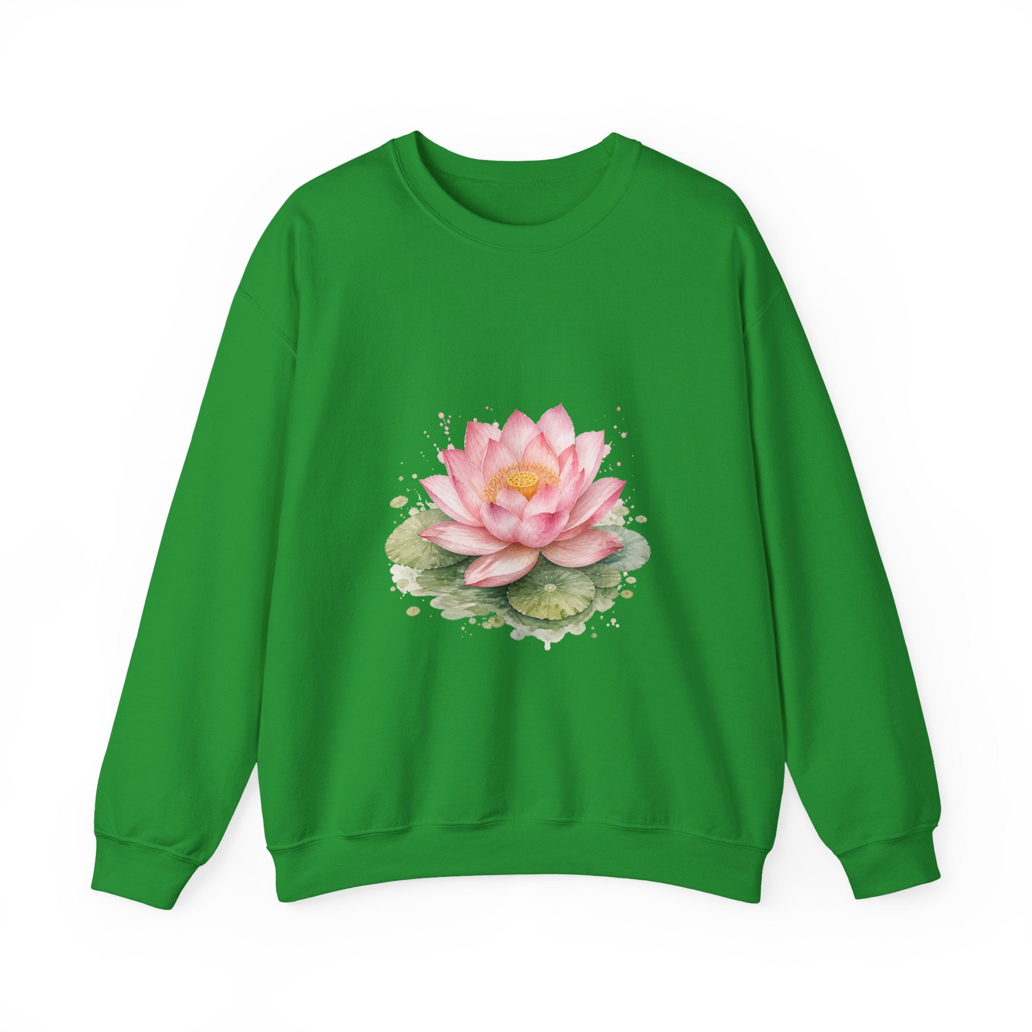 Matching Couple Sweatshirt - Open & Closed Lotus Matching Couple Premium Fleece Sweatshirt Watercolor Art His Hers Birthday Gift - Design A