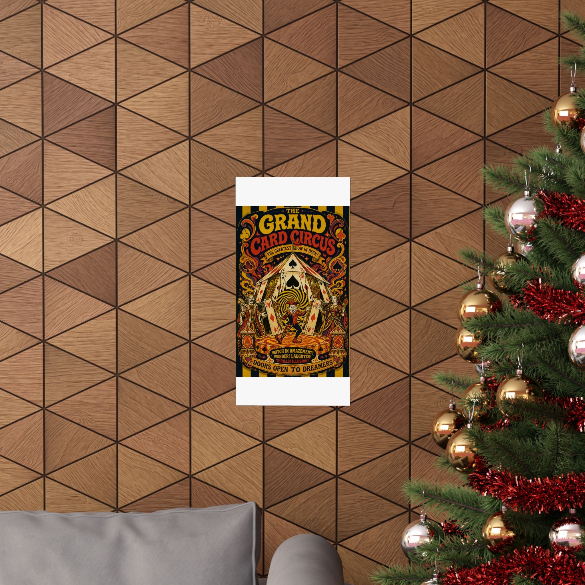 Playing Cards Tent Wall Art Poster 24×36 Psychedelic Dining Room Decor Maximalist Print