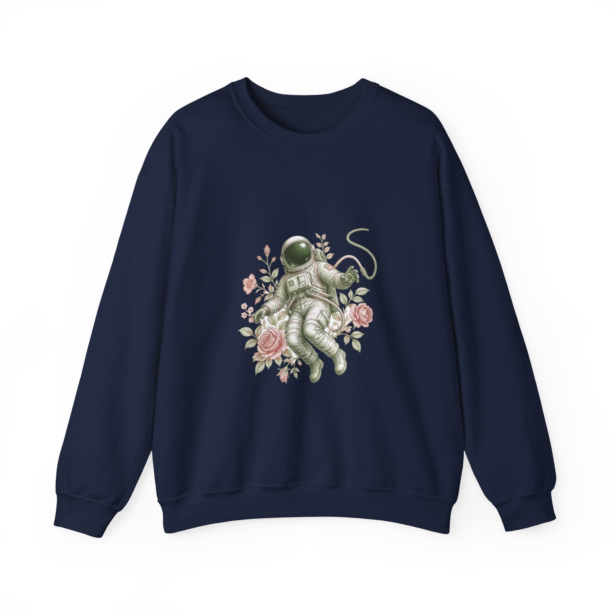 Matching Couple Sweatshirt - Astronaut & Planet Matching Couple Premium Fleece Sweatshirt Vintage Art His Hers Honeymoon Gift - Design A