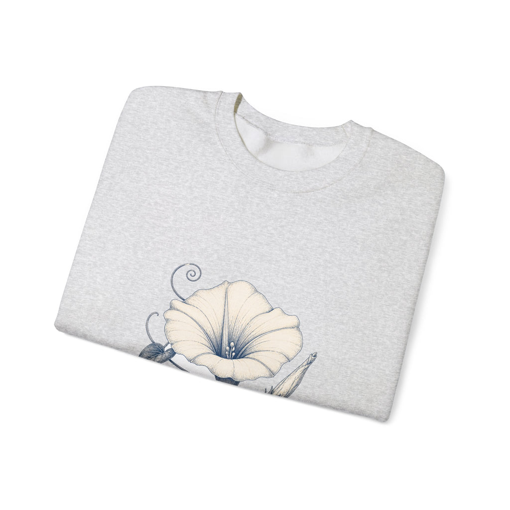 Matching Couple Sweatshirt - Sunflower & Moonflower Matching Couple Comfort Colors Crew Hand-Drawn Art His Hers Anniversary Gift - Design B