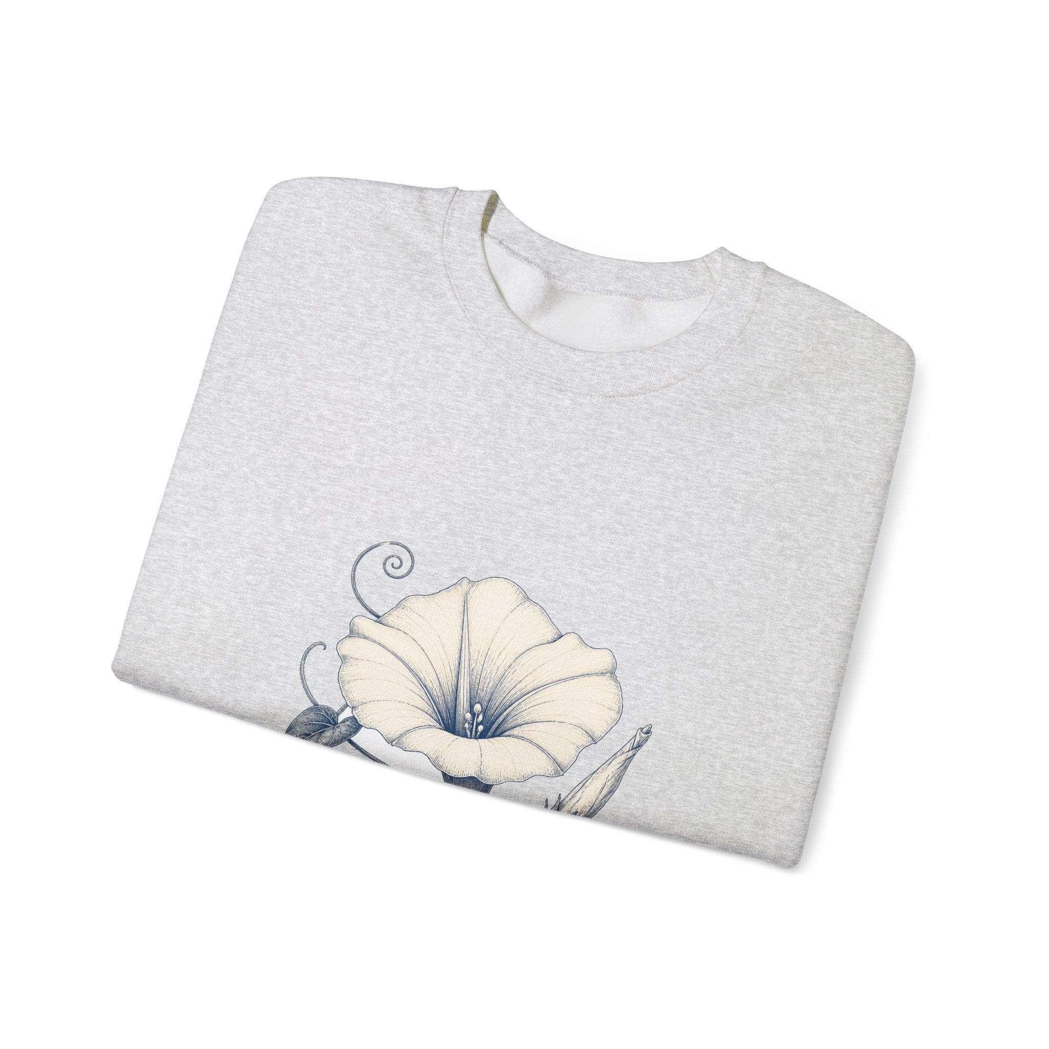Matching Couple Sweatshirt - Sunflower & Moonflower Matching Couple Comfort Colors Crew Hand-Drawn Art His Hers Anniversary Gift - Design B