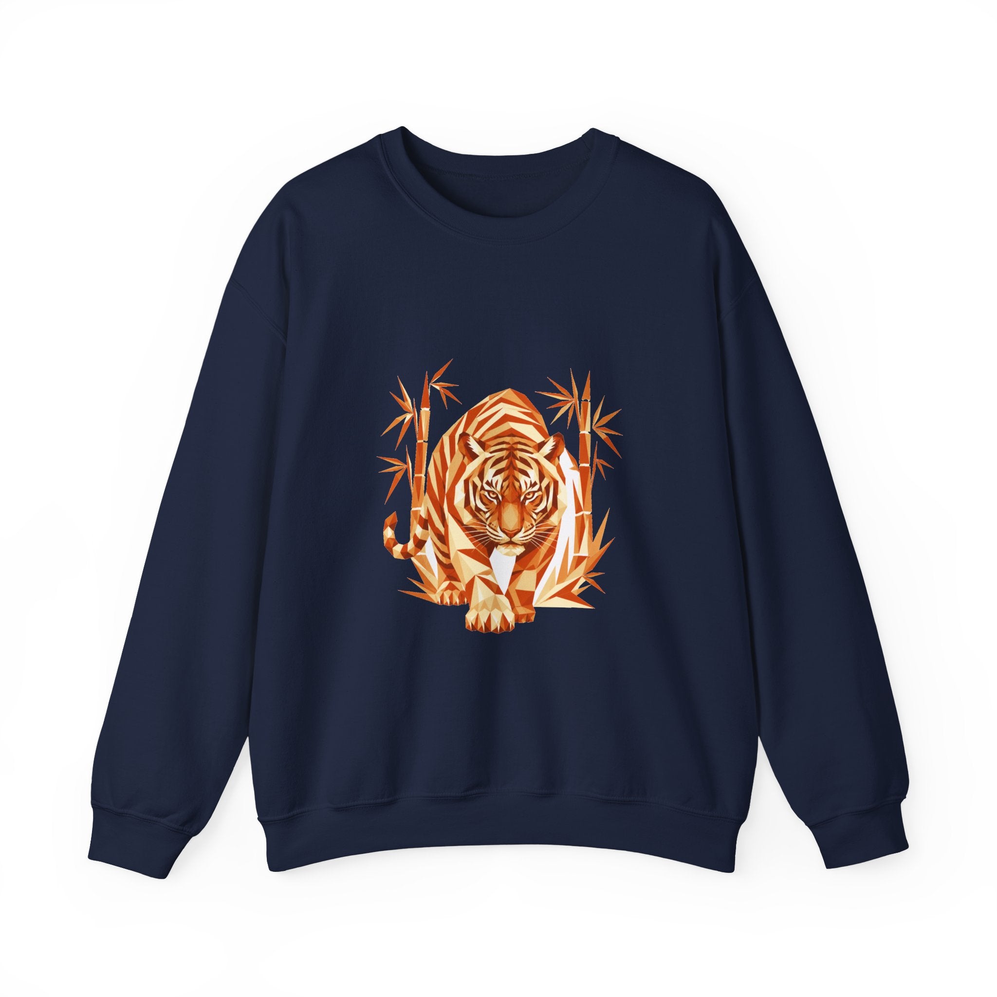 Matching Couple Sweatshirt - Tiger & Crane Matching Couple Premium Fleece Sweatshirt Geometric Art His Hers Love Gift - Design A