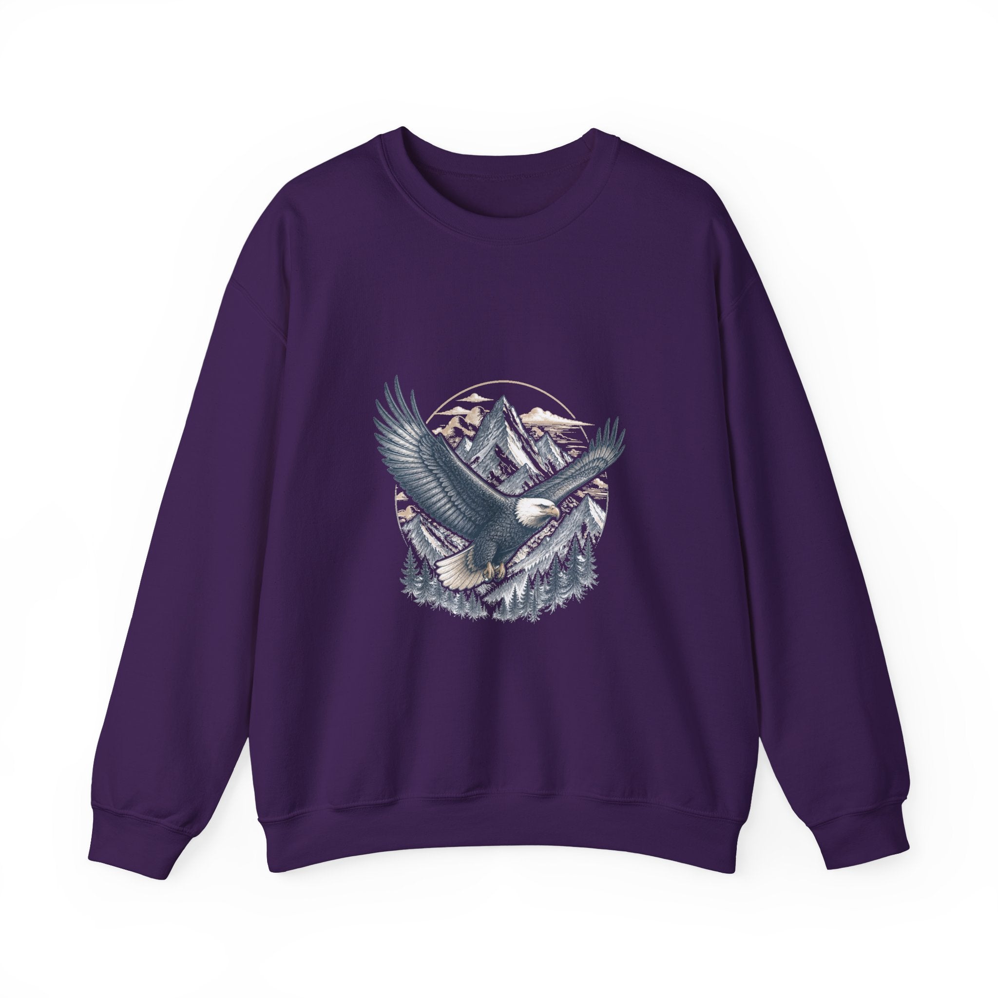 Matching Couple Sweatshirt - Eagle & Whale Matching Couple Crewneck Sweatshirt Hand-Drawn Art His Hers Best Friend Gift - Design A