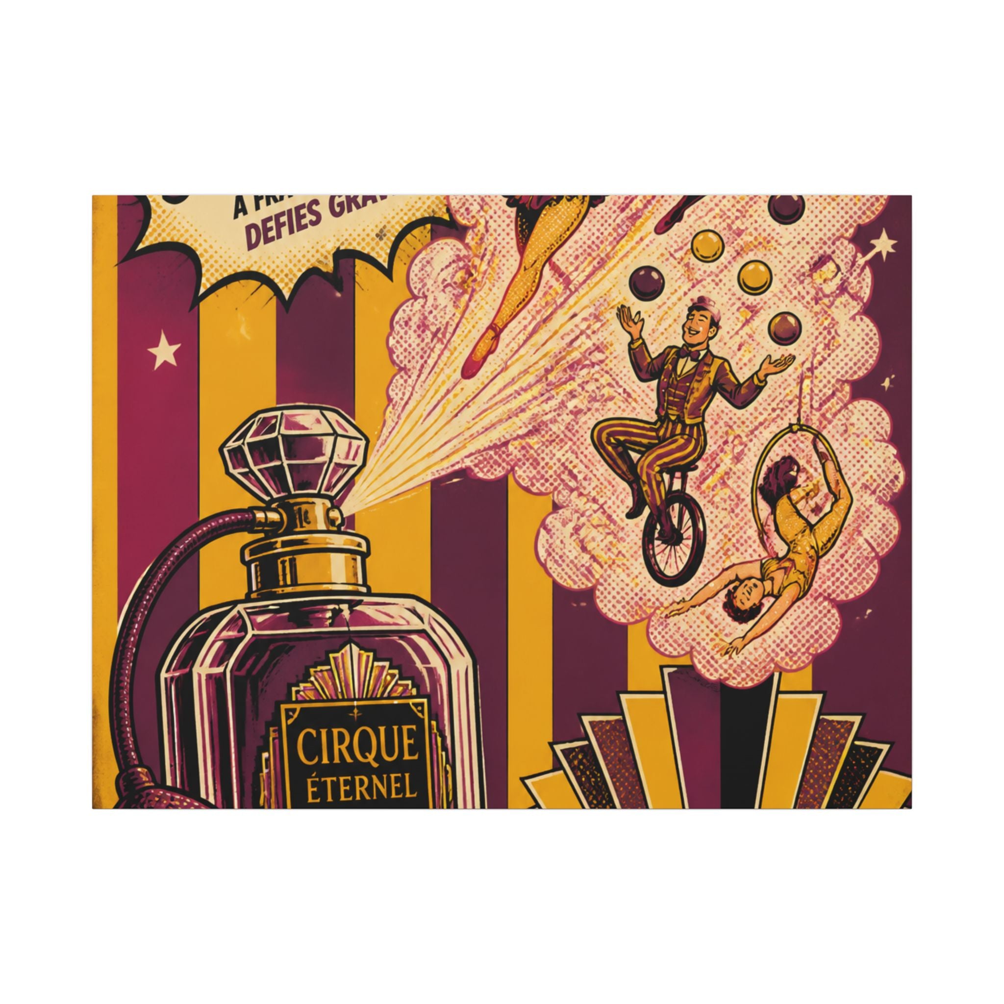 Perfume Bottle Fountain Wall Art Canvas 24×36 Pop Art Restaurant Decor Maximalist Print