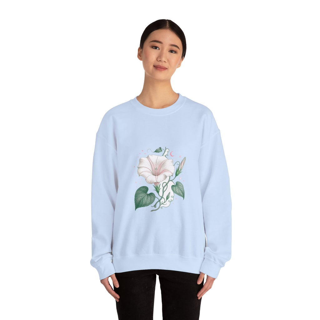 Matching Couple Sweatshirt - Sunflower & Moonflower Matching Couple Crewneck Sweatshirt Vintage Art His Hers Wedding Gift - Design B