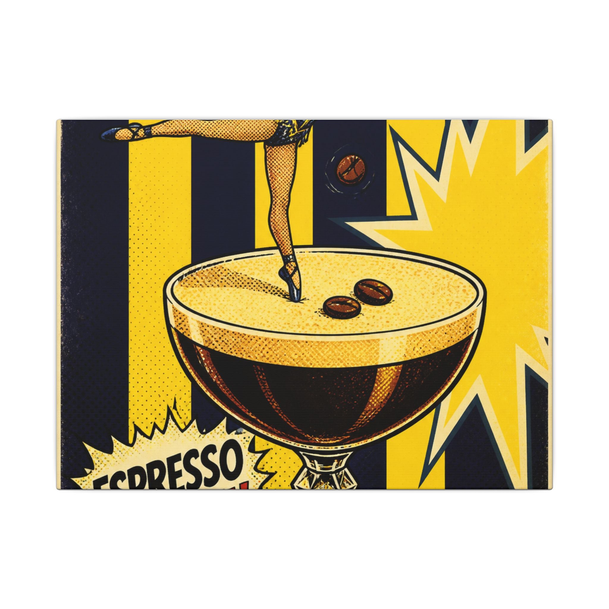 Espresso Martini Acrobat Wall Art Canvas 16×20 Pop Art Living Room Decor Maximalist Print