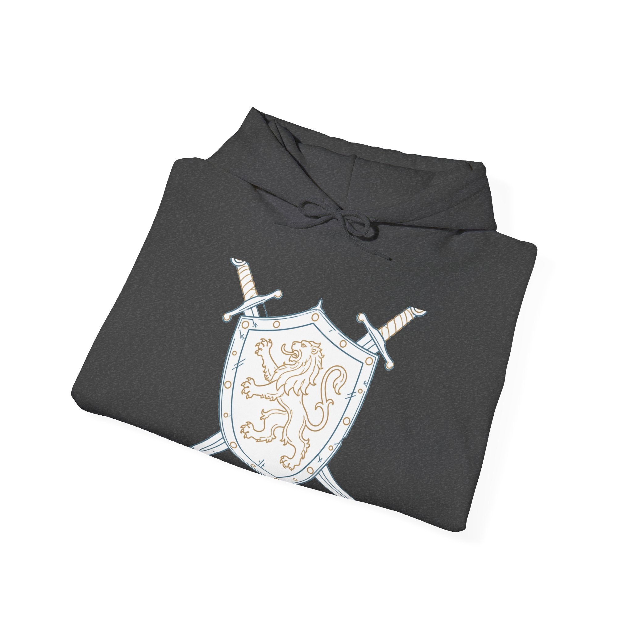 Matching Couple Sweatshirt - Crown & Shield Matching Couple Hooded Sweatshirt Minimalist Art His Hers Valentine Gift - Design B