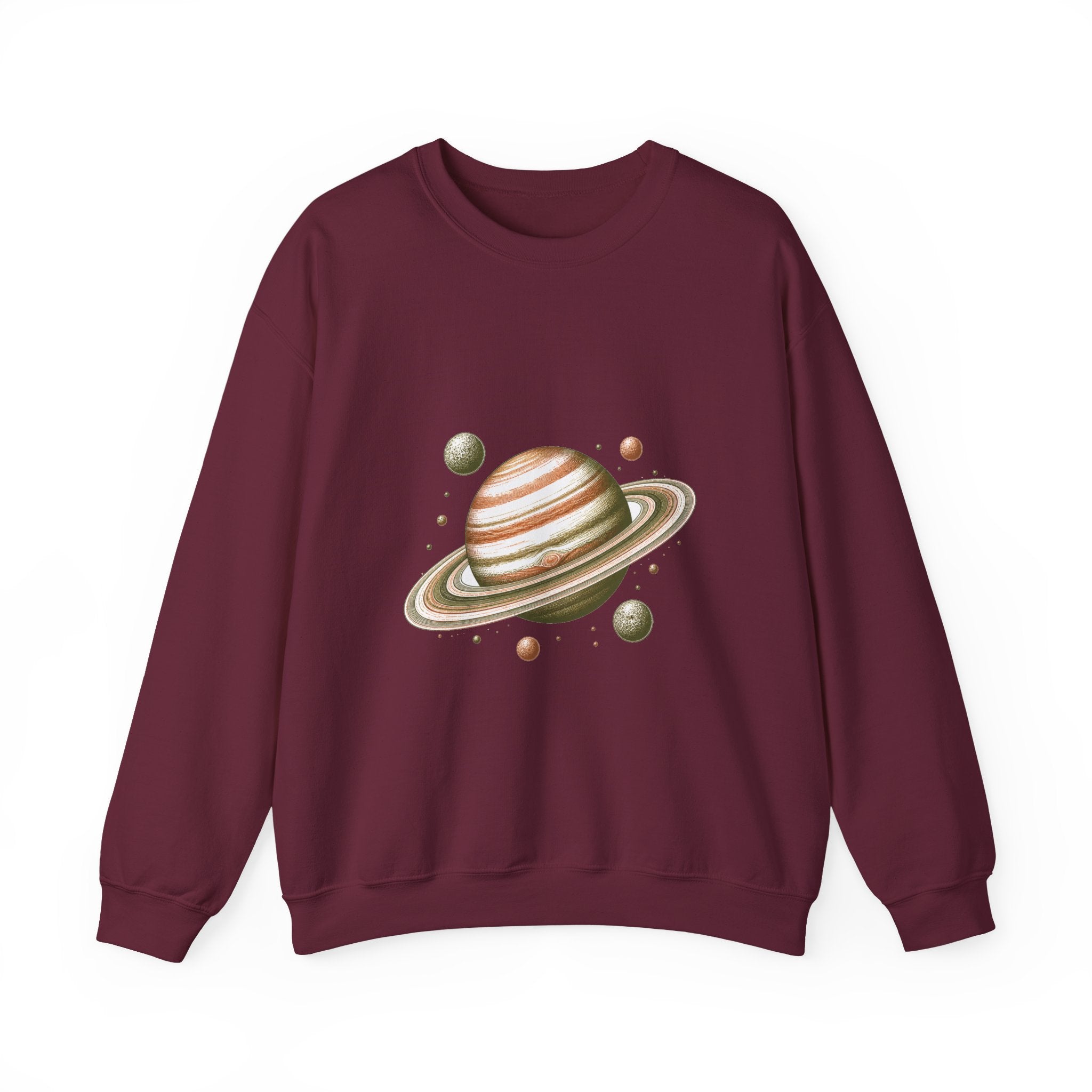 Matching Couple Sweatshirt - Saturn & Jupiter Matching Couple Comfort Colors Crew Hand-Drawn Art His Hers Anniversary Gift - Design A