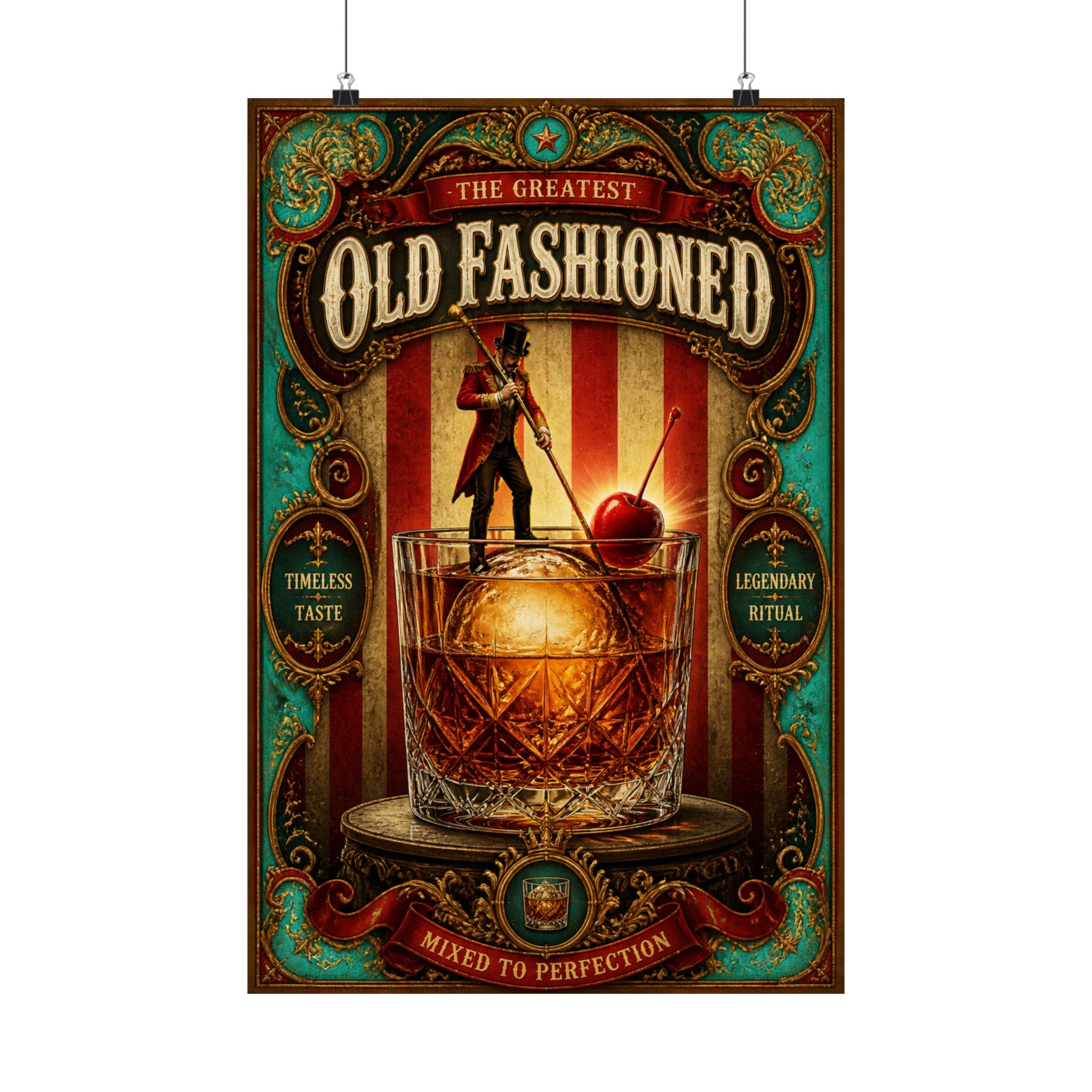 Old Fashioned Ringmaster Wall Art Poster 24×36 Baroque Studio Decor Maximalist Print
