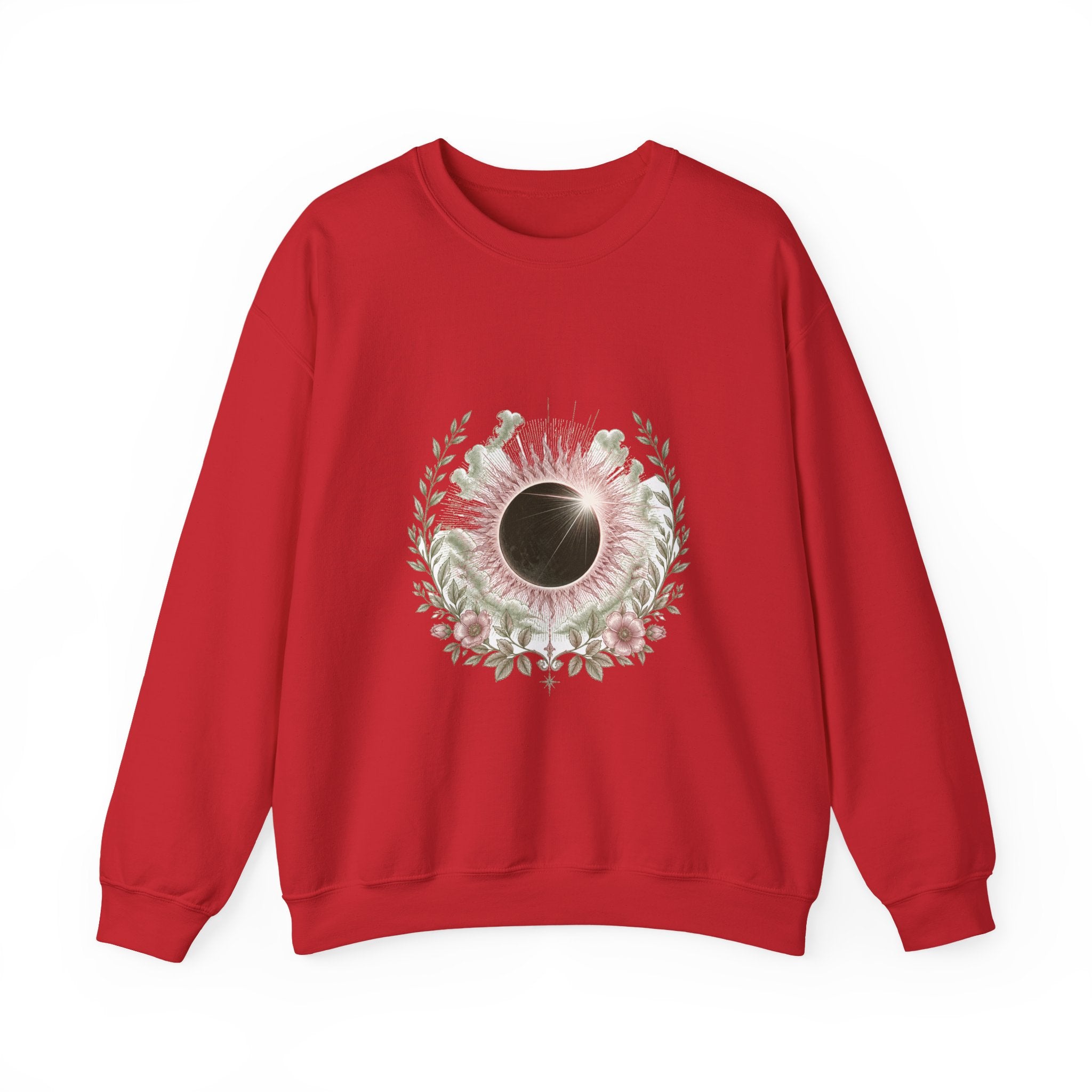 Matching Couple Sweatshirt - Solar & Lunar Eclipse Matching Couple Crewneck Sweatshirt Vintage Art His Hers Wedding Gift - Design A