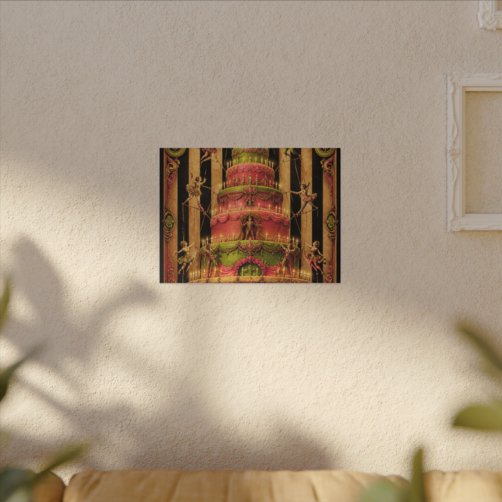 Birthday Cake Trapeze Wall Art Canvas 24×36 Baroque Studio Decor Maximalist Print
