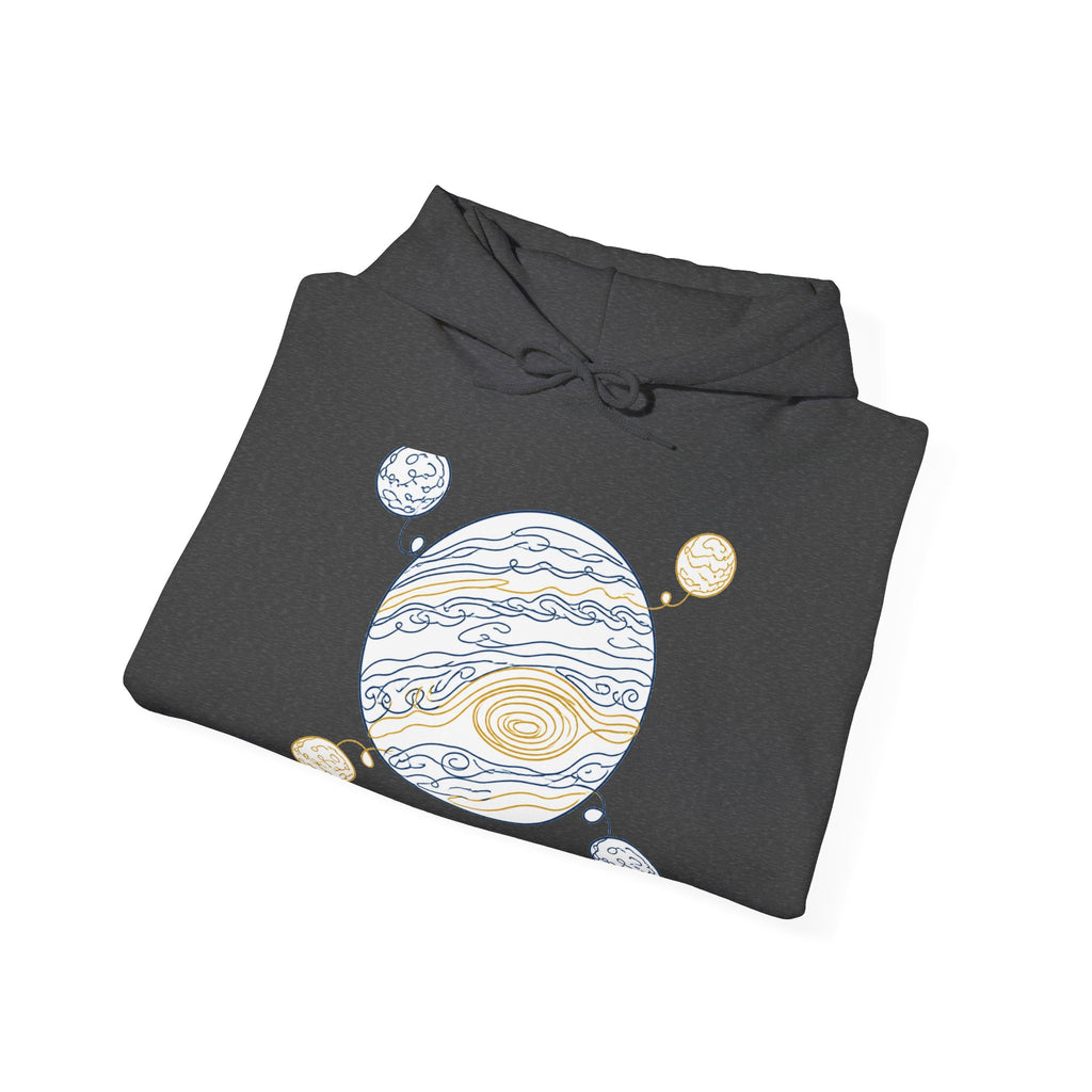 Matching Couple Sweatshirt - Saturn & Jupiter Matching Couple Hooded Sweatshirt Minimalist Art His Hers Valentine Gift - Design B