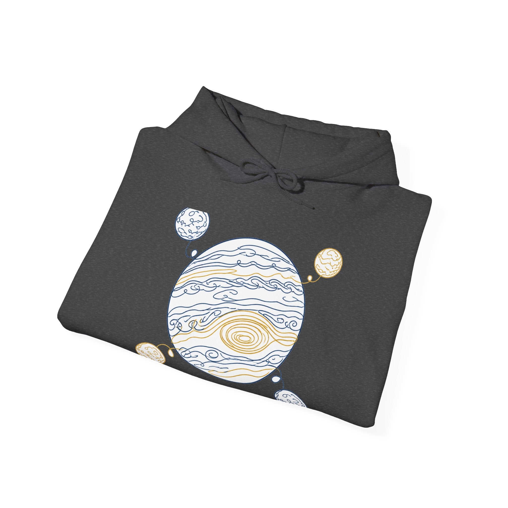 Matching Couple Sweatshirt - Saturn & Jupiter Matching Couple Hooded Sweatshirt Minimalist Art His Hers Valentine Gift - Design B