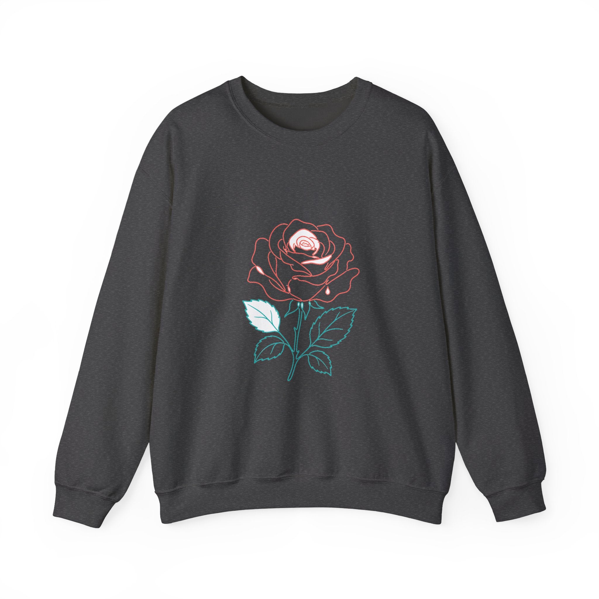 Matching Couple Sweatshirt - Rose & Thorn Matching Couple Comfort Colors Crew Minimalist Art His Hers Christmas Gift - Design A