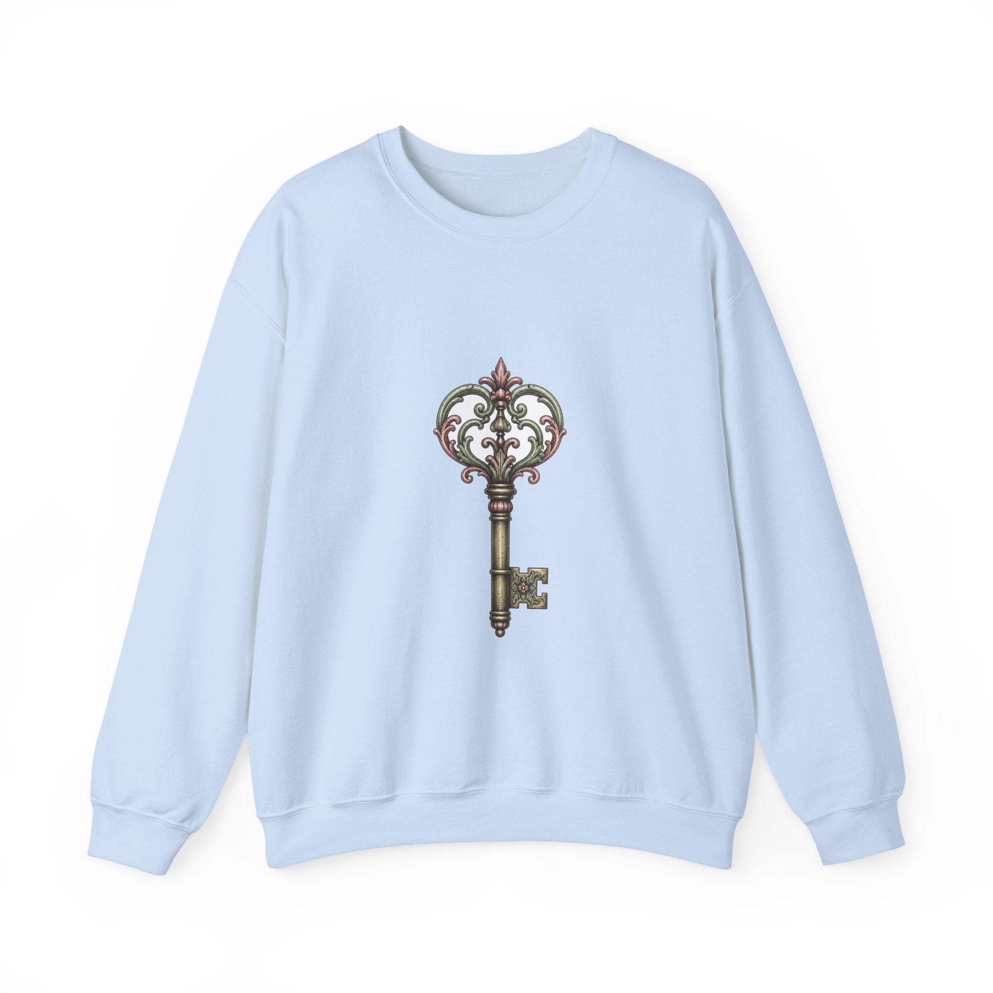 Matching Couple Sweatshirt - Key & Lock Matching Couple Crewneck Sweatshirt Hand-Drawn Art His Hers Best Friend Gift - Design A