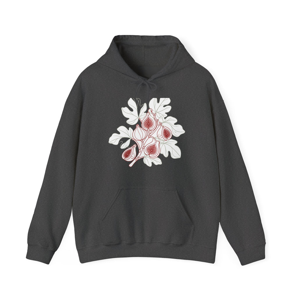 Matching Couple Sweatshirt - Olive Branch & Fig Matching Couple Hooded Sweatshirt Minimalist Art His Hers Valentine Gift - Design B