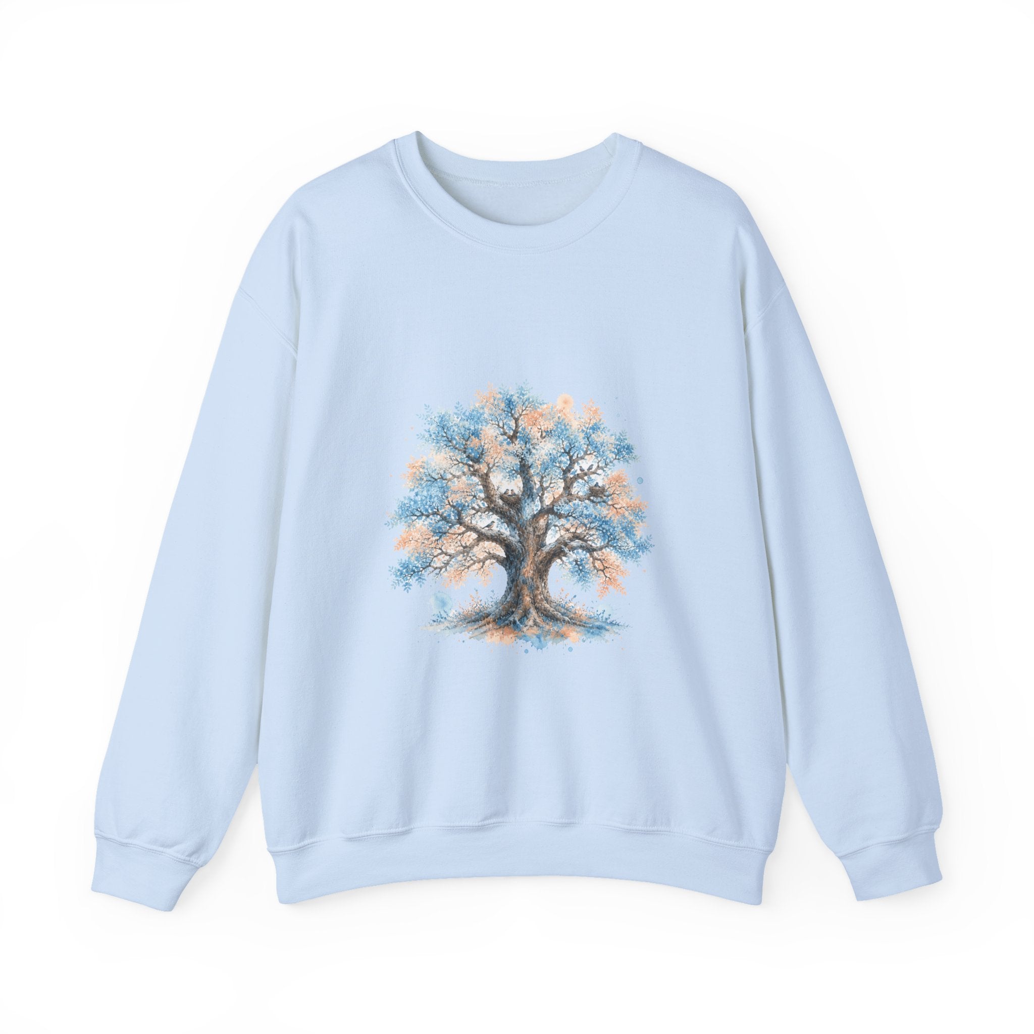 Matching Couple Sweatshirt - Ancient Oak & Deep Roots Matching Couple Crewneck Sweatshirt Watercolor Art His Hers Engagement Gift - Design A