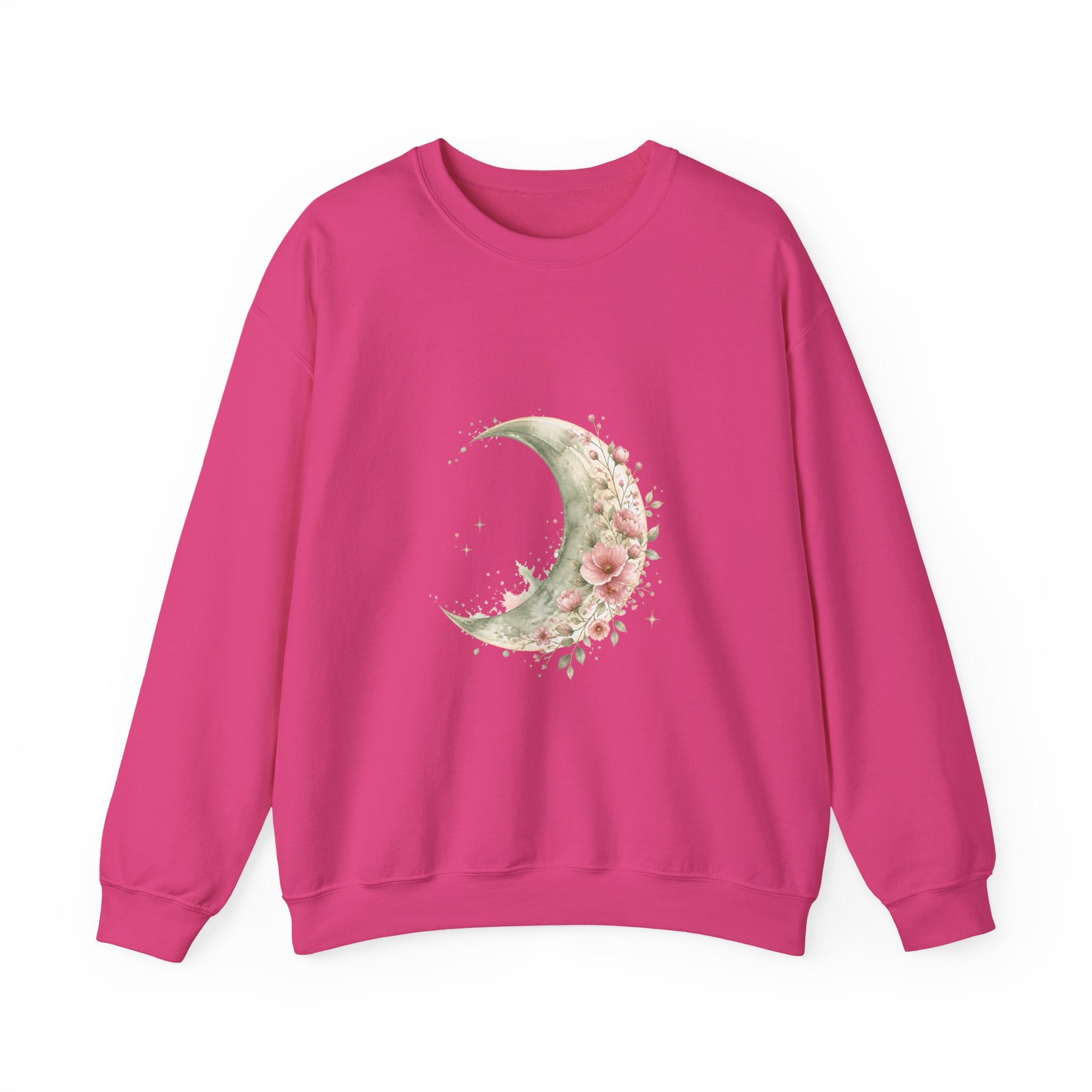 Matching Couple Sweatshirt - Waxing & Waning Moon Matching Couple Crewneck Sweatshirt Watercolor Art His Hers Engagement Gift - Design A
