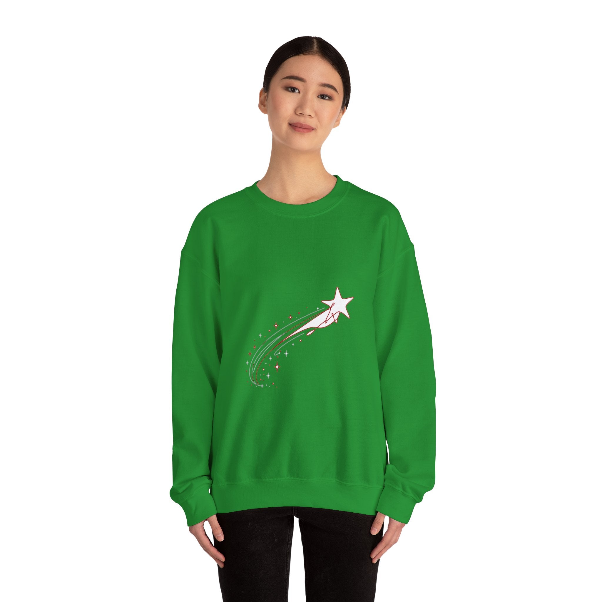 Matching Couple Sweatshirt - Shooting Star & North Star Matching Couple Crewneck Sweatshirt Minimalist Art His Hers Valentine Gift - Design A