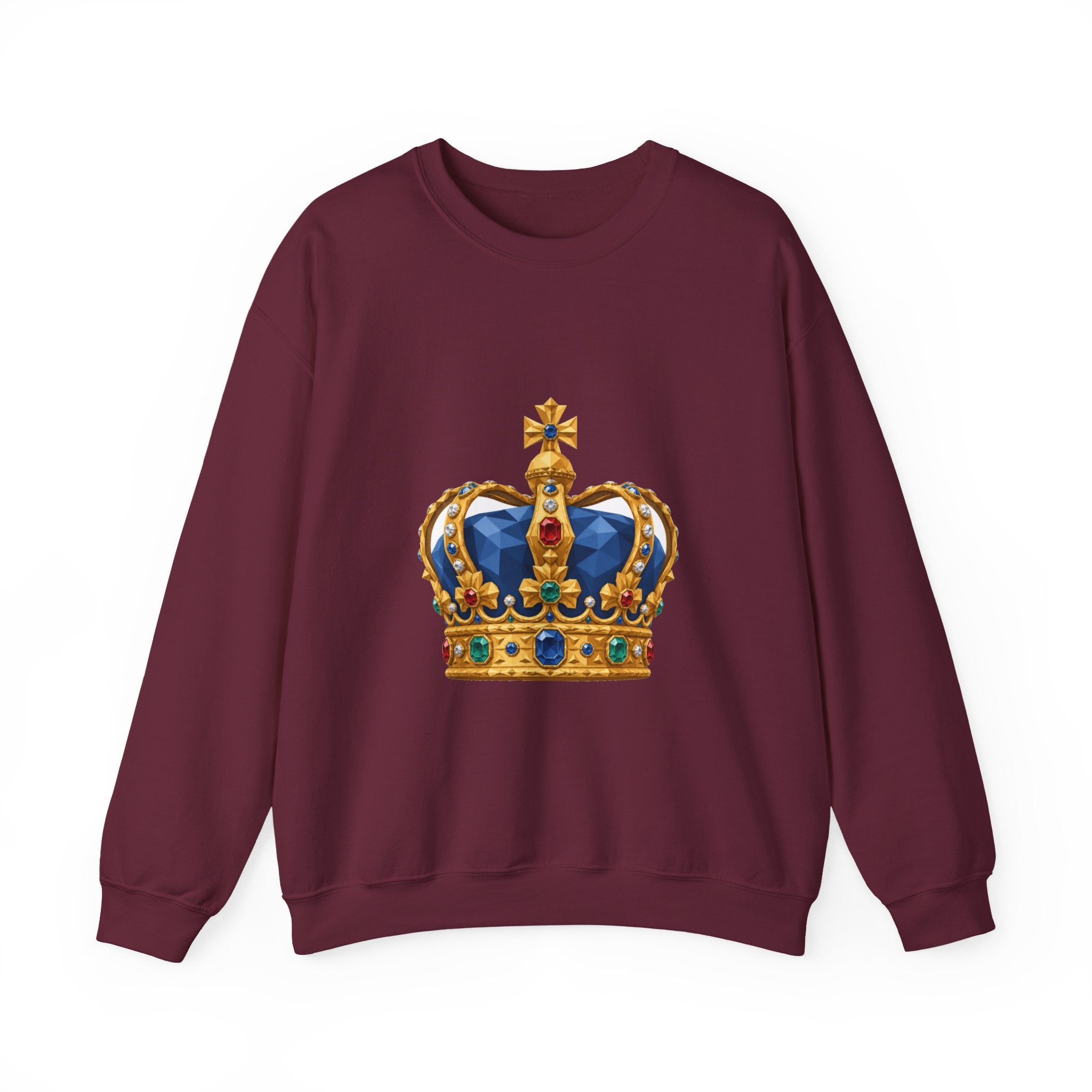 Matching Couple Sweatshirt - Crown & Shield Matching Couple Premium Fleece Sweatshirt Geometric Art His Hers Love Gift - Design A