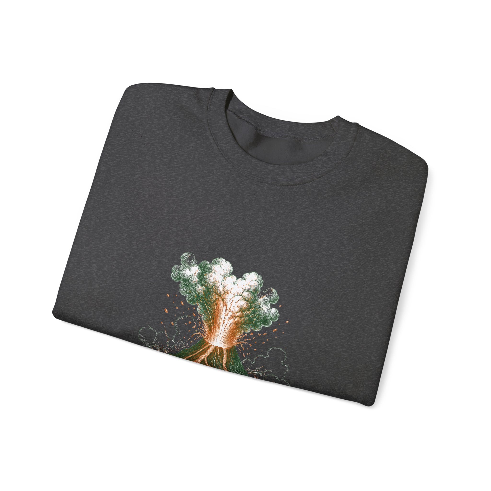 Matching Couple Sweatshirt - Volcano & Glacier Matching Couple Crewneck Sweatshirt Vintage Art His Hers Wedding Gift - Design A
