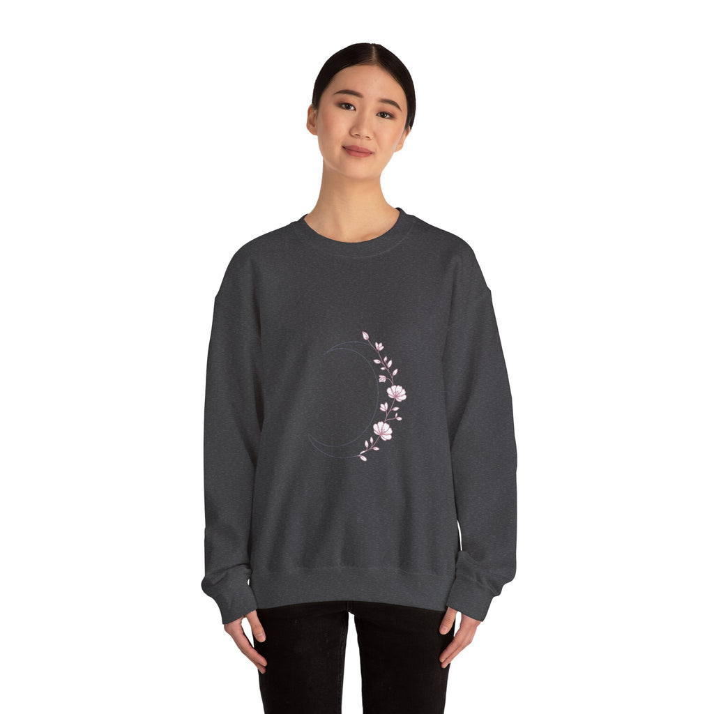 Matching Couple Sweatshirt - Waxing & Waning Moon Matching Couple Comfort Colors Crew Minimalist Art His Hers Christmas Gift - Design A