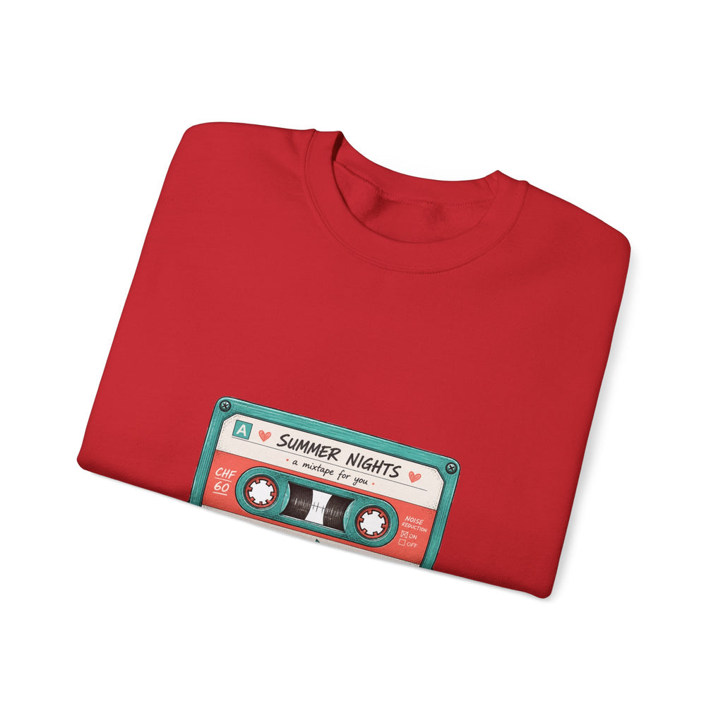 Matching Couple Sweatshirt - Vinyl & Cassette Matching Couple Comfort Colors Crew Hand-Drawn Art His Hers Anniversary Gift - Design B
