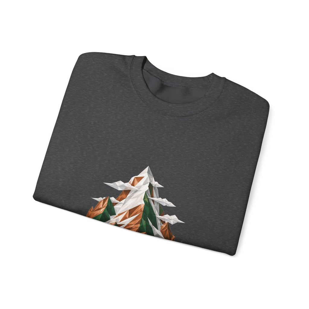 Matching Couple Sweatshirt - Mountain & Ocean Matching Couple Premium Fleece Sweatshirt Geometric Art His Hers Love Gift - Design A