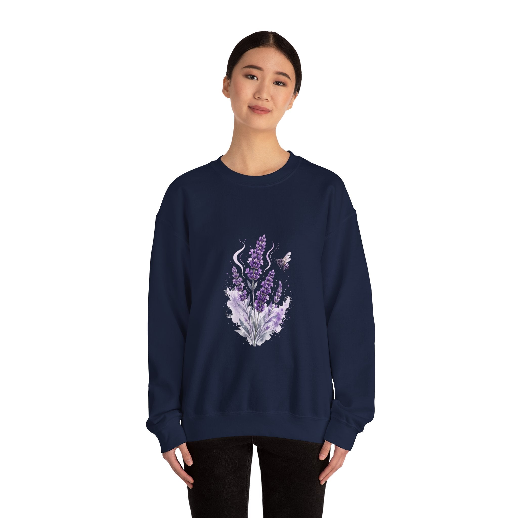 Matching Couple Sweatshirt - Lavender & Thistle Matching Couple Comfort Colors Crew Watercolor Art His Hers Birthday Gift - Design A