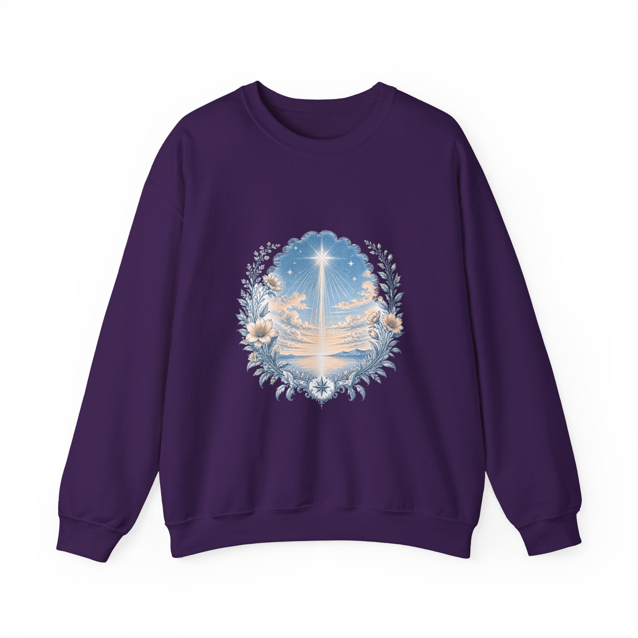 Matching Couple Sweatshirt - Evening & Morning Star Matching Couple Comfort Colors Crew Vintage Art His Hers Honeymoon Gift - Design A