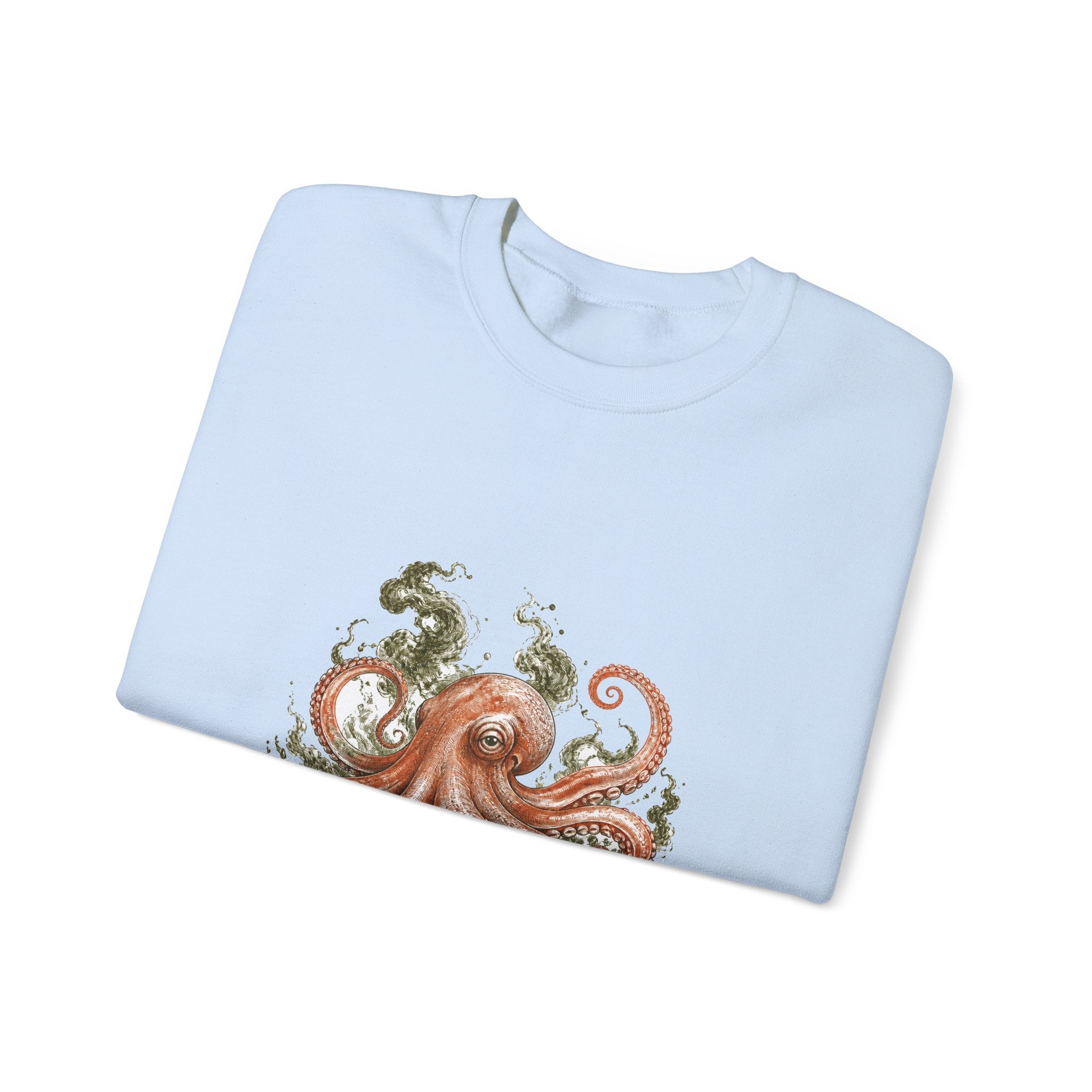 Matching Couple Sweatshirt - Octopus & Jellyfish Matching Couple Comfort Colors Crew Hand-Drawn Art His Hers Anniversary Gift - Design A