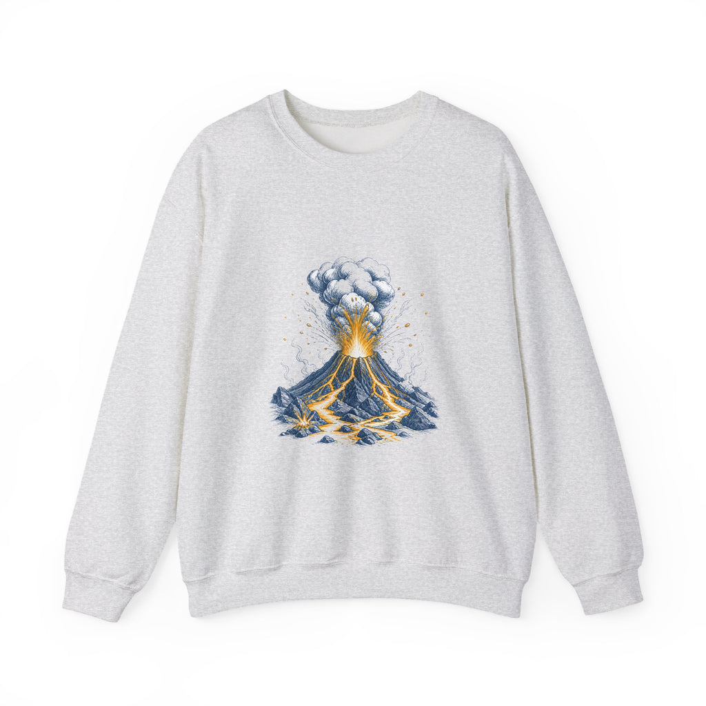 Matching Couple Sweatshirt - Volcano & Glacier Matching Couple Crewneck Sweatshirt Hand-Drawn Art His Hers Best Friend Gift - Design A